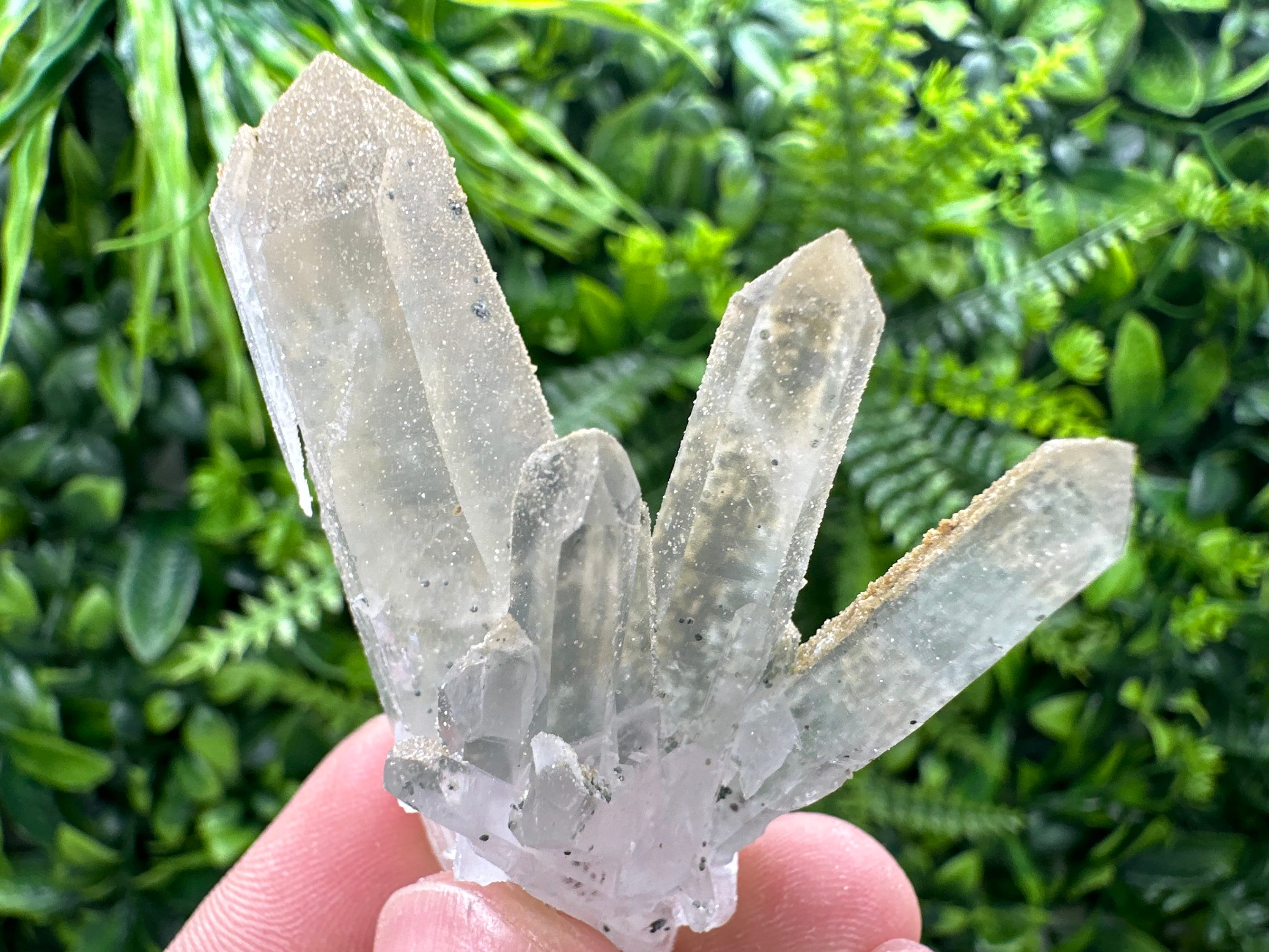 Green Quartz Specimen: Chlorite and Sphalerite Inclusions, Natural Minerals