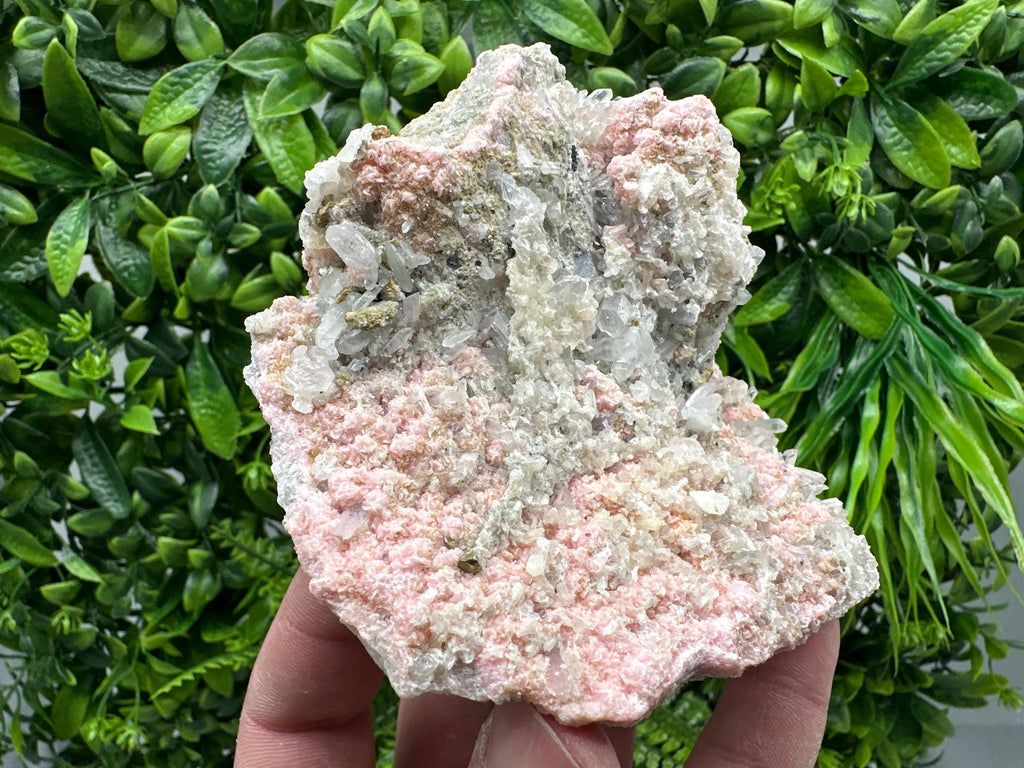 Rhodochrosite on Quartz, Starnica Mine, Bulgaria