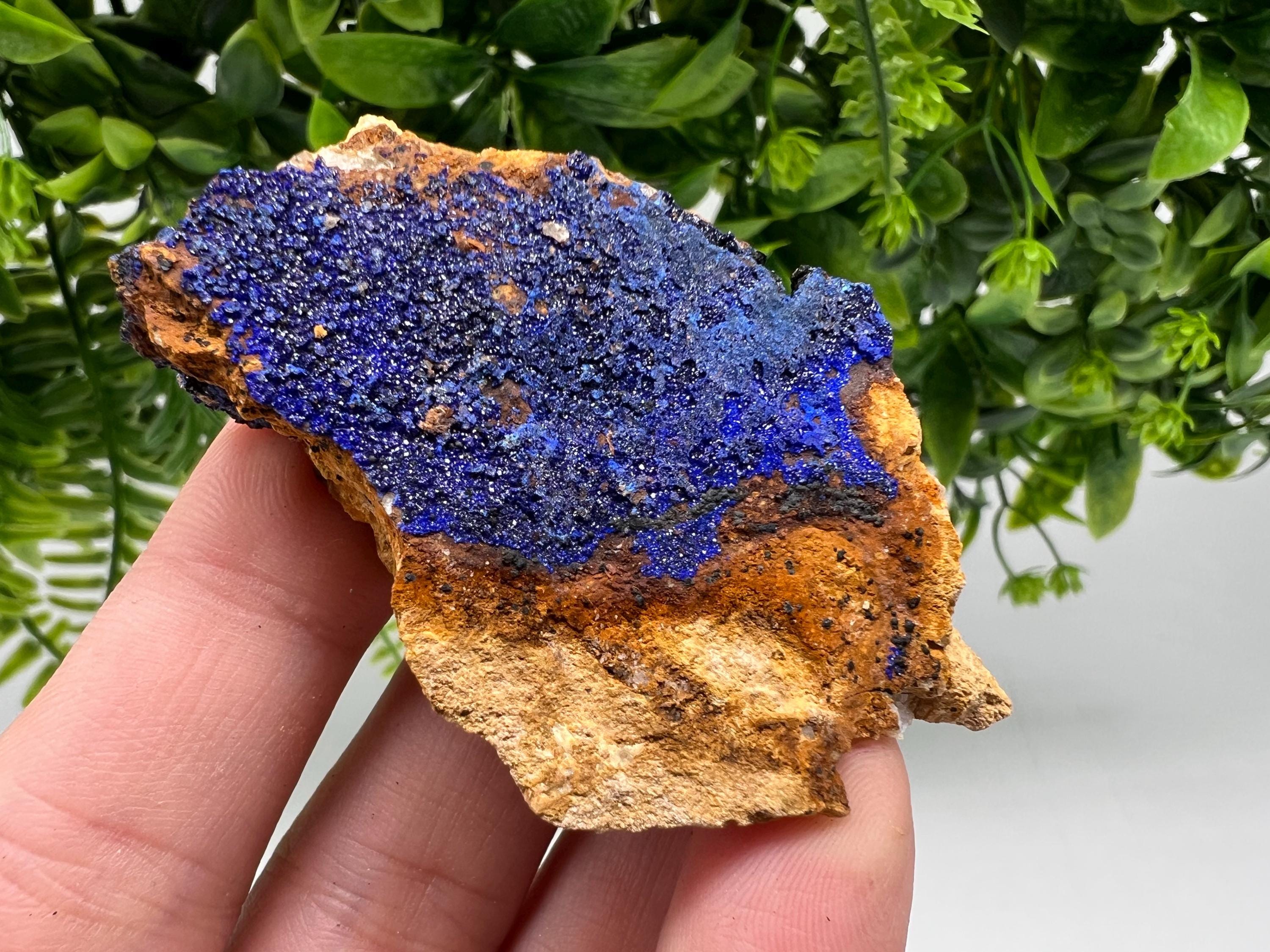 Azurite Malachite Mineral Specimen: Moroccan Blue-Green Crystal, Collector Stone