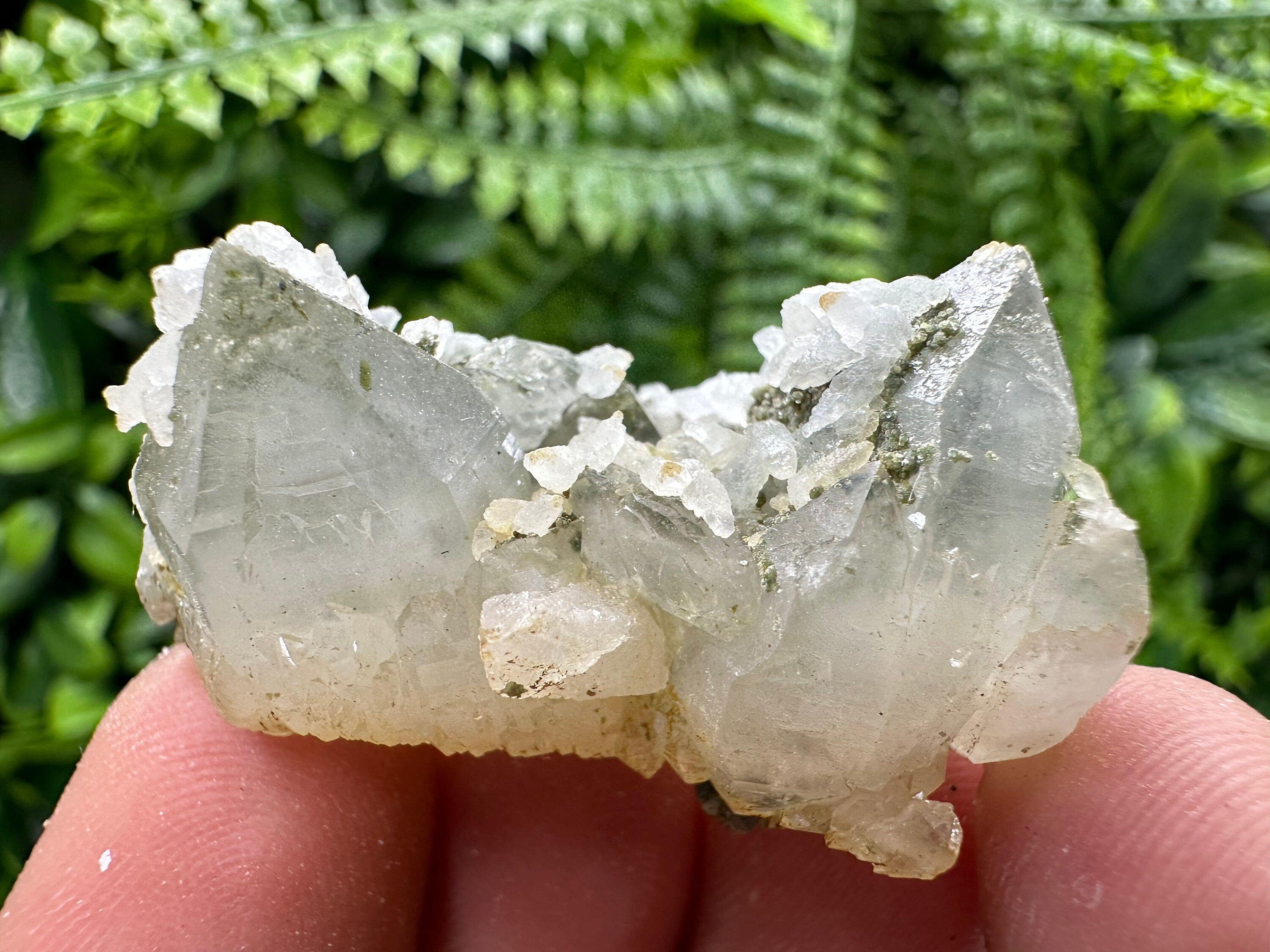 Transparent Quartz with Calcite, Djurcovo Laki Bulgaria Mineral Specimen