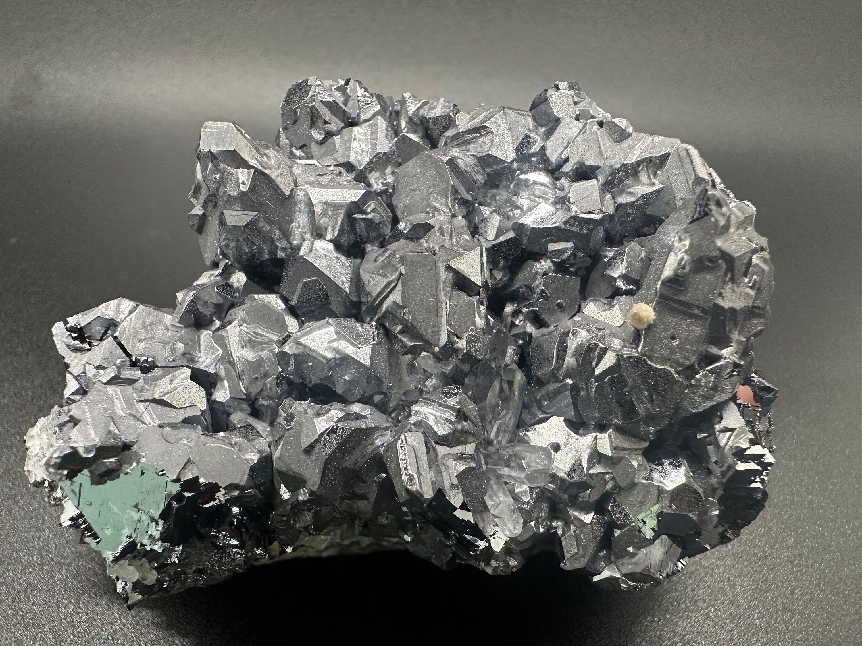 Galena Spinel Twinning with Quartz, Natural Mineral Specimen