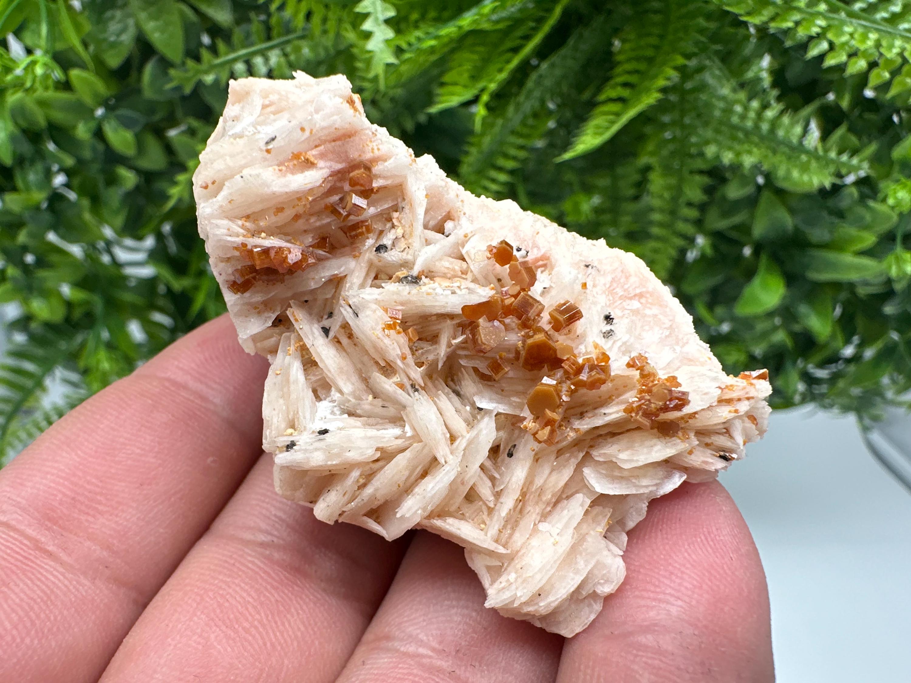 Red Vanadinite on Barite, Moroccan Crystal Specimen