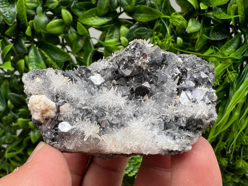 Calcite Galena on Quartz Mineral Specimen, Bulgaria Home Decor Stone