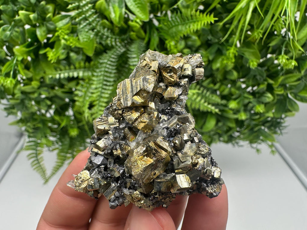 Transparent Quartz whit Rainbow Pyrite Djurcovo Laki Bulgaria natural minerals souvenir crystal stone gift minerals collection rock