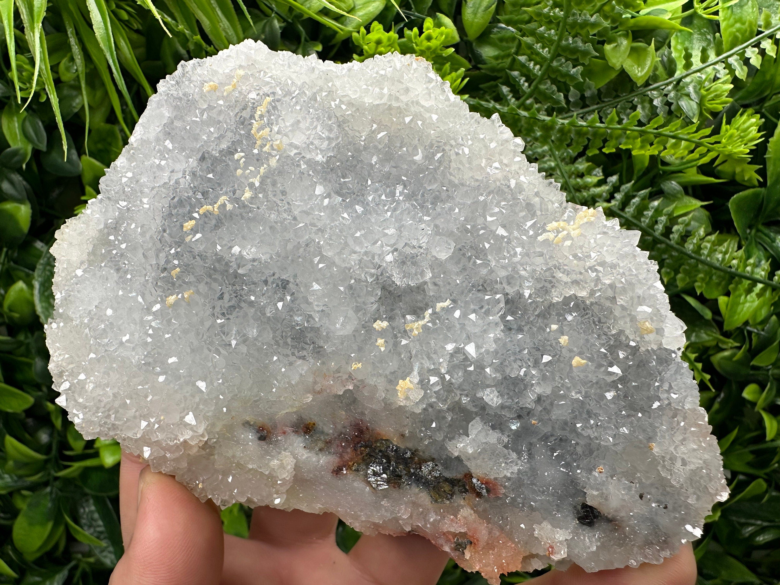 Chlorite Chalcedony Quartz Cluster, Madan Bulgaria Mineral Specimen