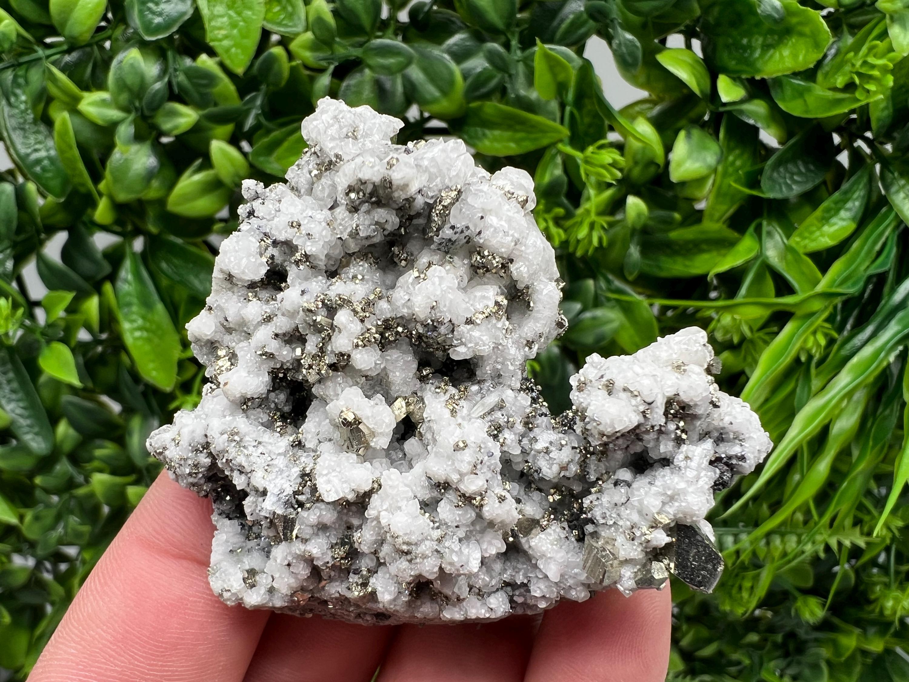 Stunning Pyrite on Quartz,Calcite from Borieva mine,Madan,Bulgaria,natural,collectible mineral specimen,home decor stone,collection crystal