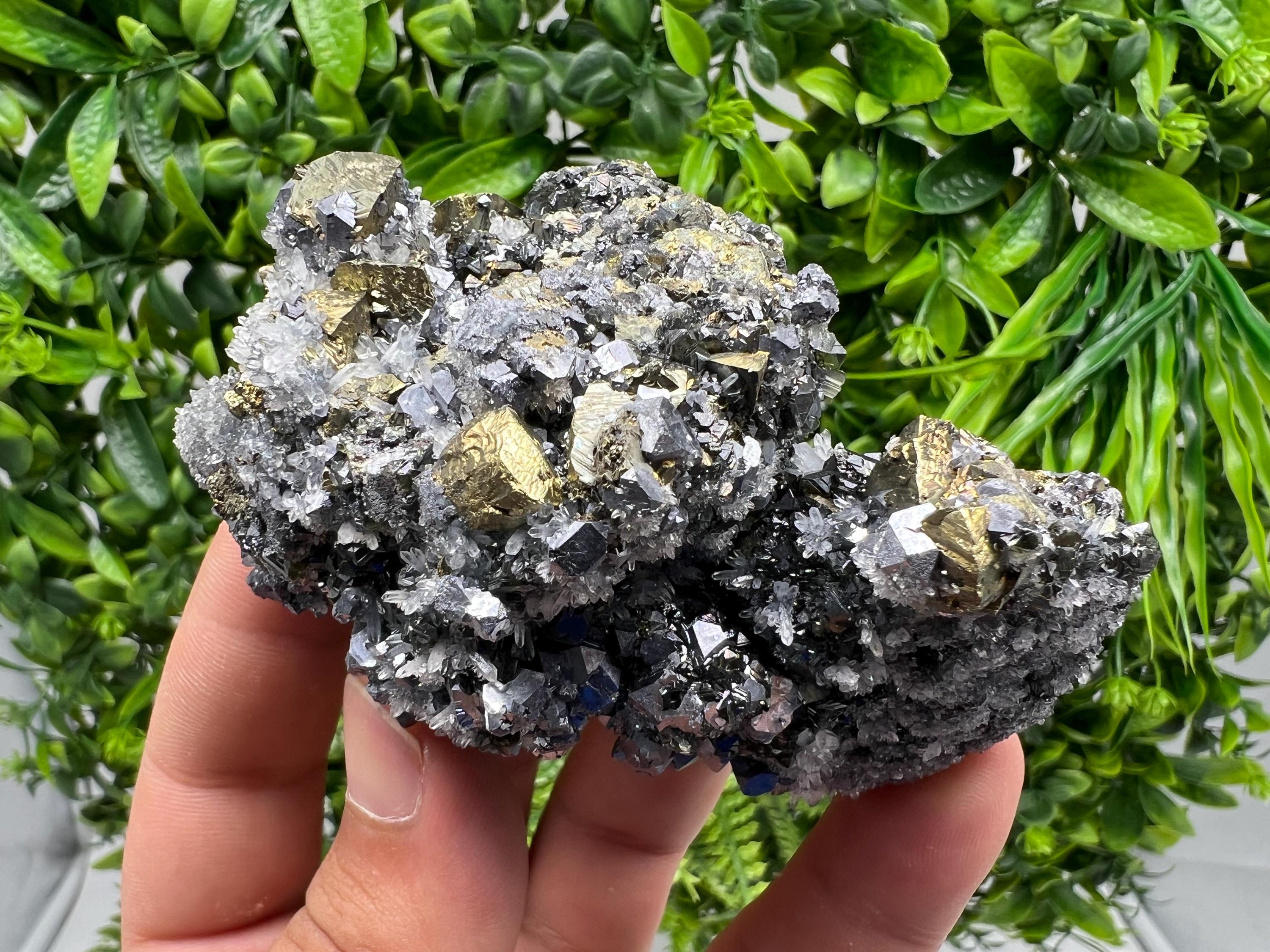 Stunning Galena,Sphalerite,Cleiopfane Chalcopyrite from Krushev dol mine,Madan,Bulgaria,natural,collection mineral specimen,home decor ston