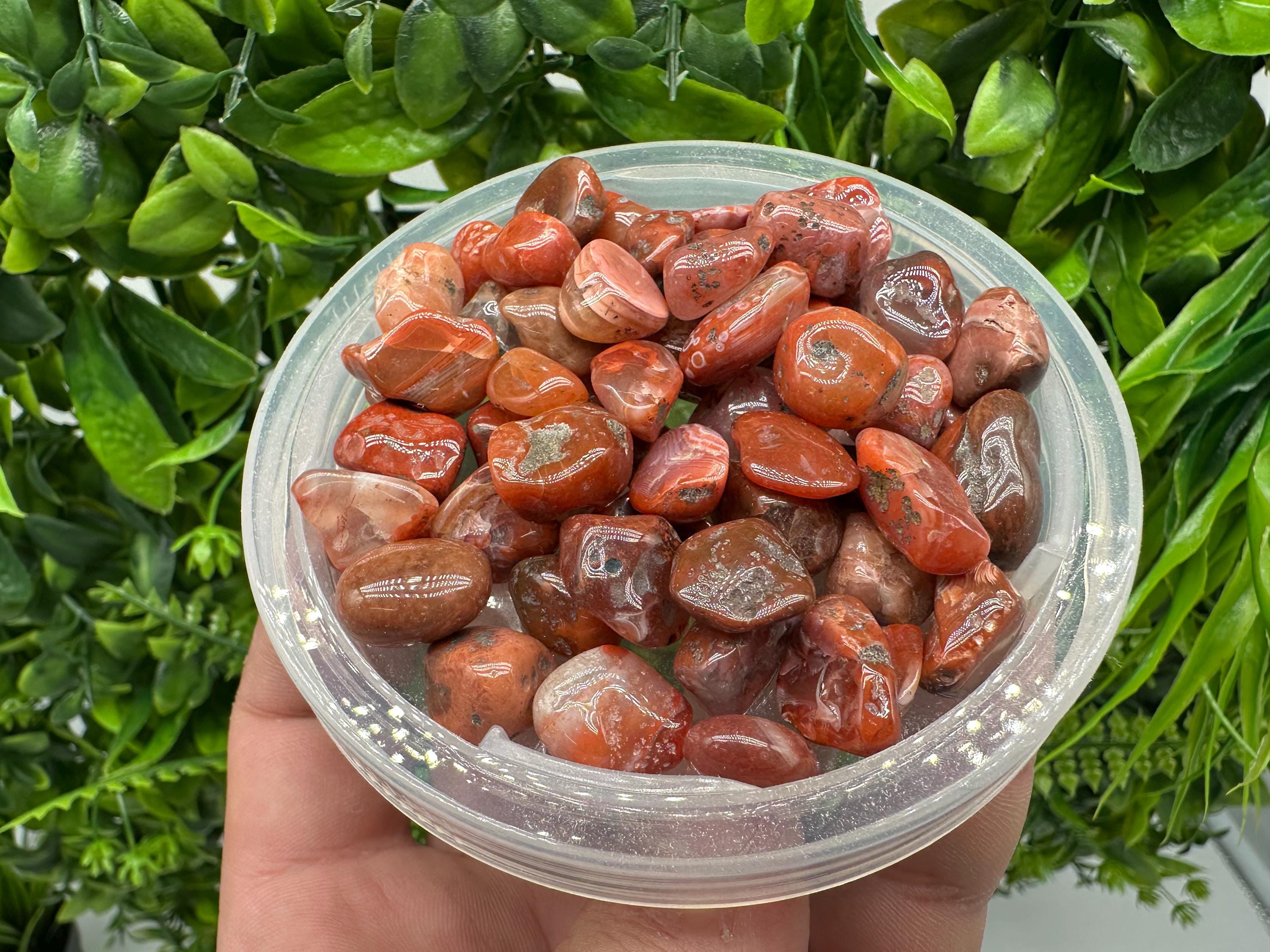 Red Agate Chips: Mini Gemstone Pebbles, Chakra Healing Stones