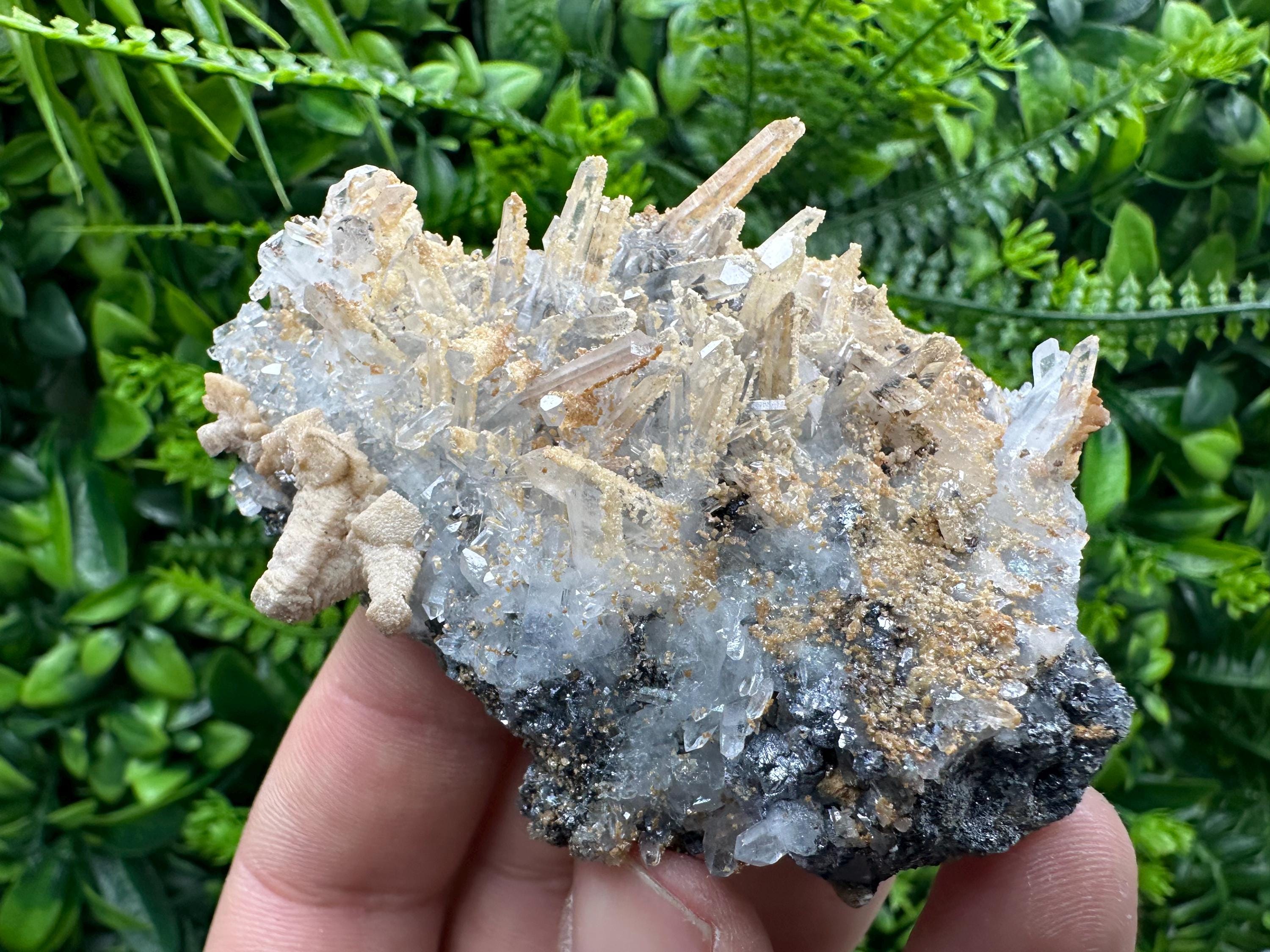 Quartz with Dolomite, Sphalerite and Galena Mineral Specimen
