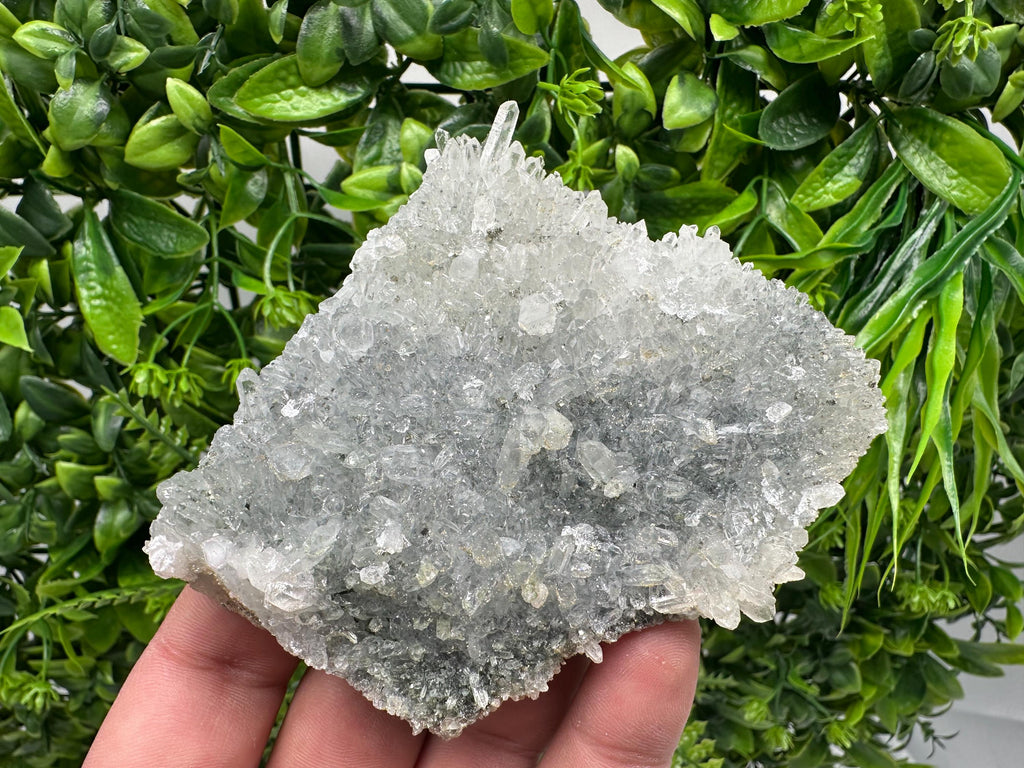 Chlorite Quartz Cluster: Bulgarian Mineral Specimen, Home Decor Stone