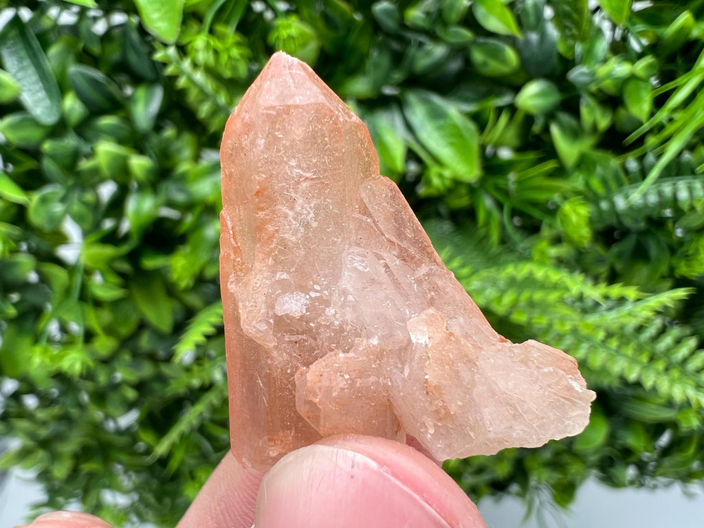 Red Hematite Quartz Crystal, Moroccan Mineral Specimen