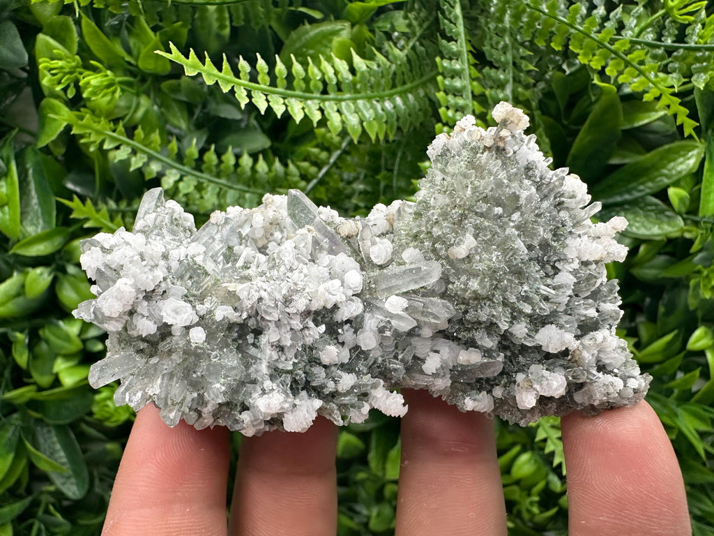 Calcite on Quartz with Amethyst and Chlorite, Djurcovo Mine, Bulgaria