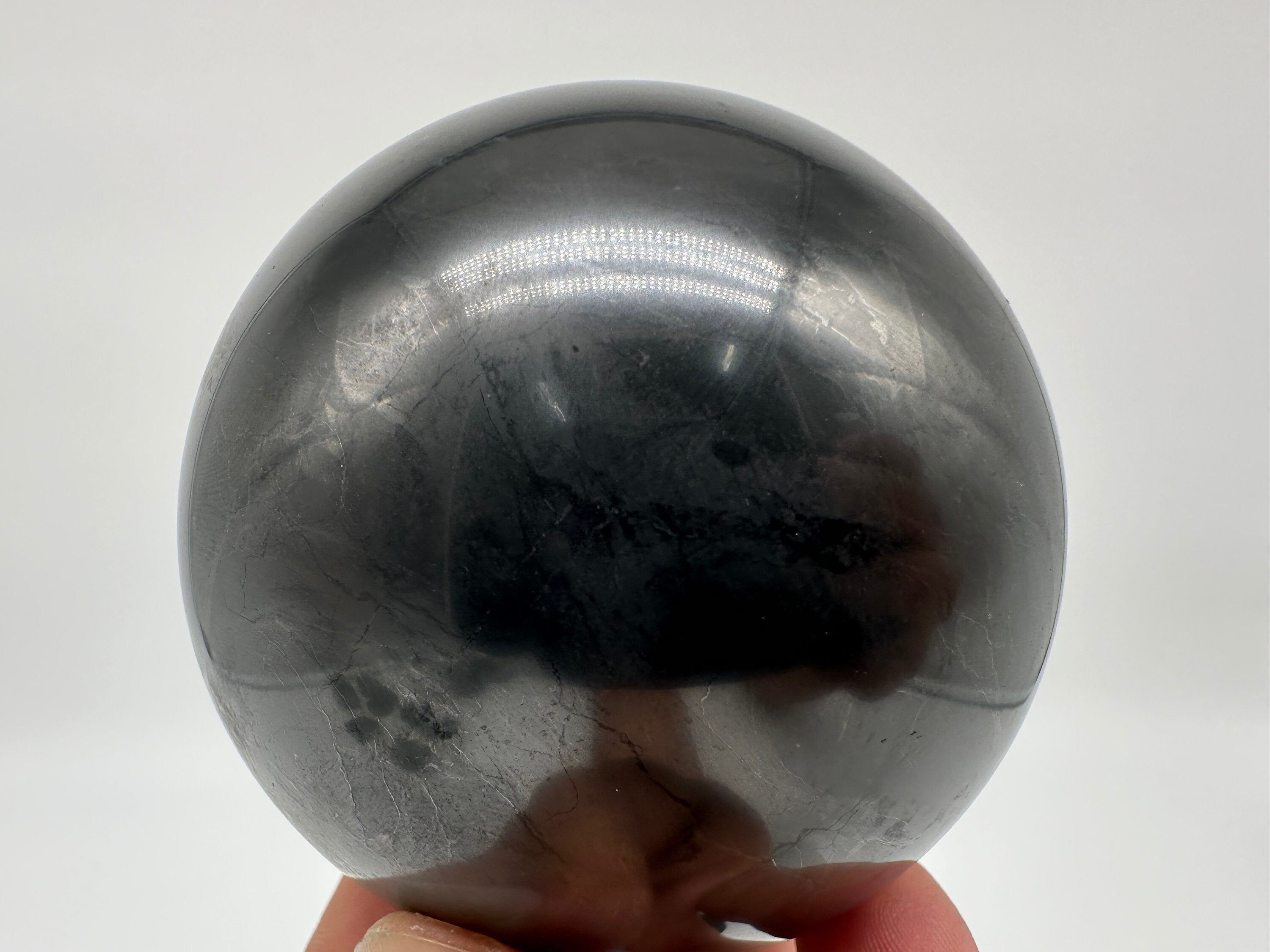 8cm Shungite Sphere: EMF & 5G Protection, Healing Crystal