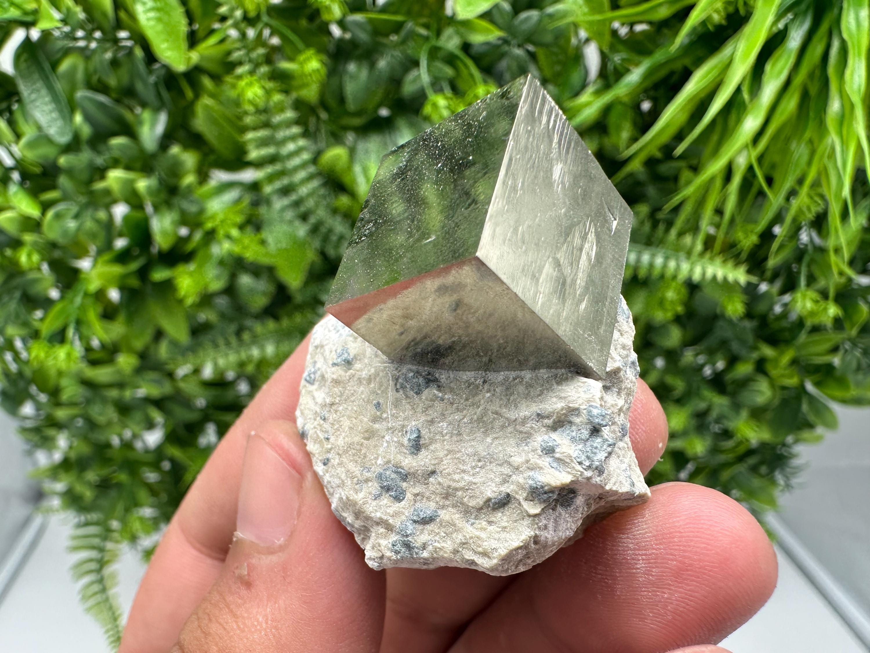 Large Pyrite Cube on Matrix, Navajun Spain, Shiny Home Decor Stone