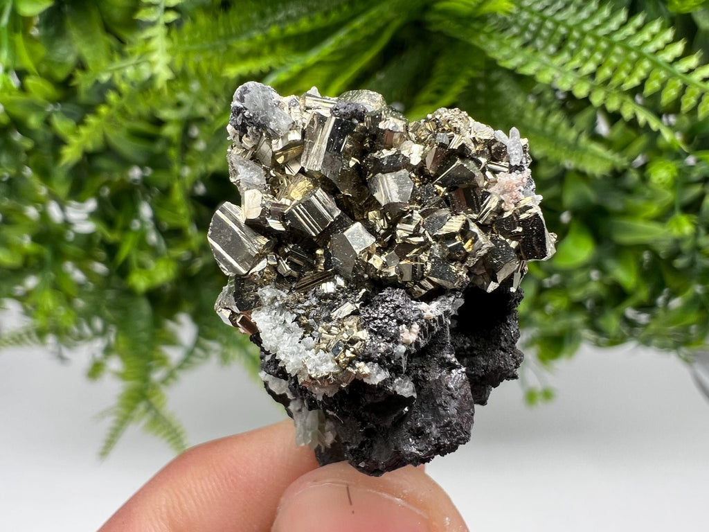 Pyrite on Sphalerite Mineral Specimen, Bulgaria, Home Decor Stone