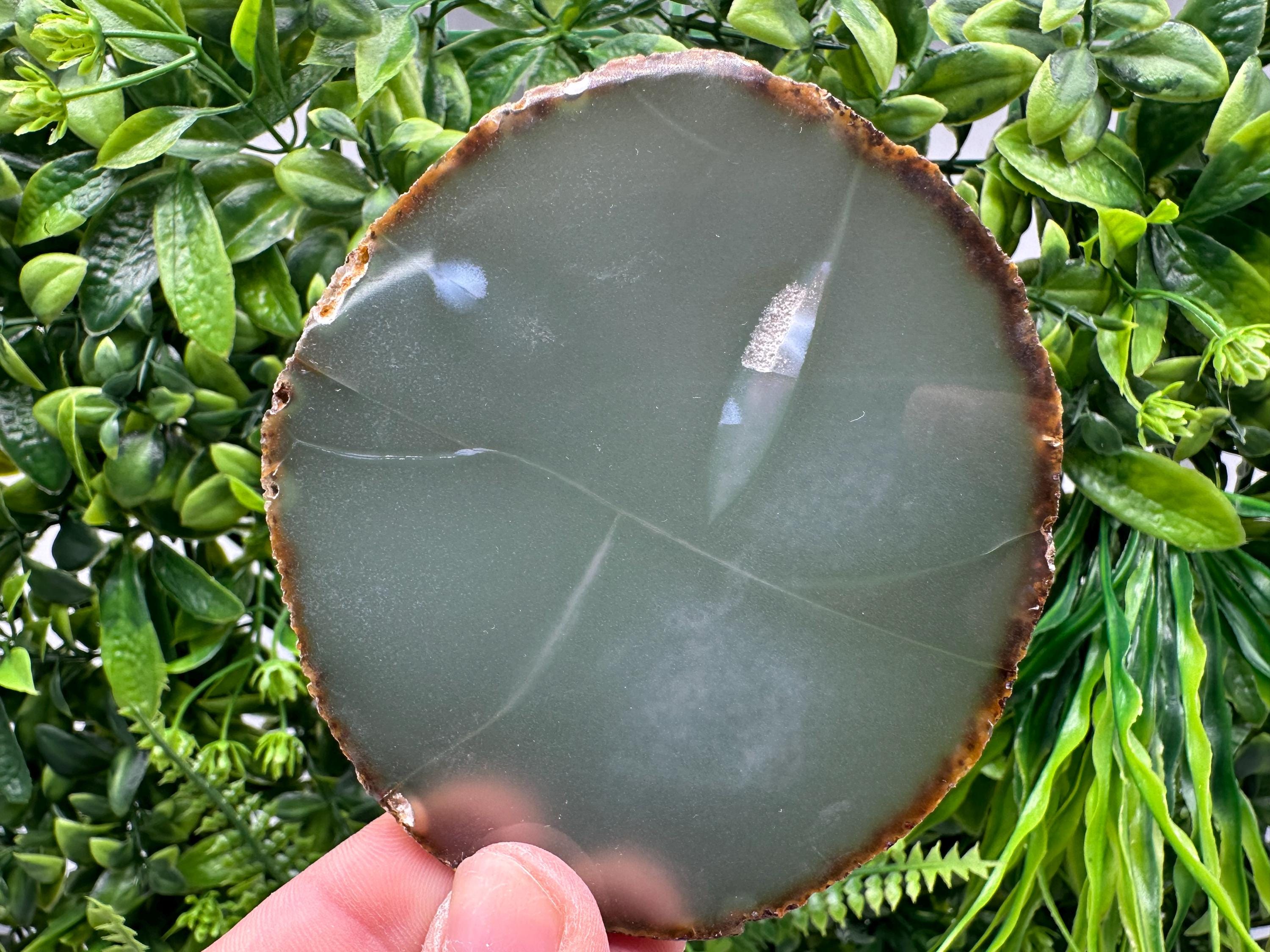 Polished Agate Slice: Spiritual Healing Crystal Coaster (9/10 cm)
