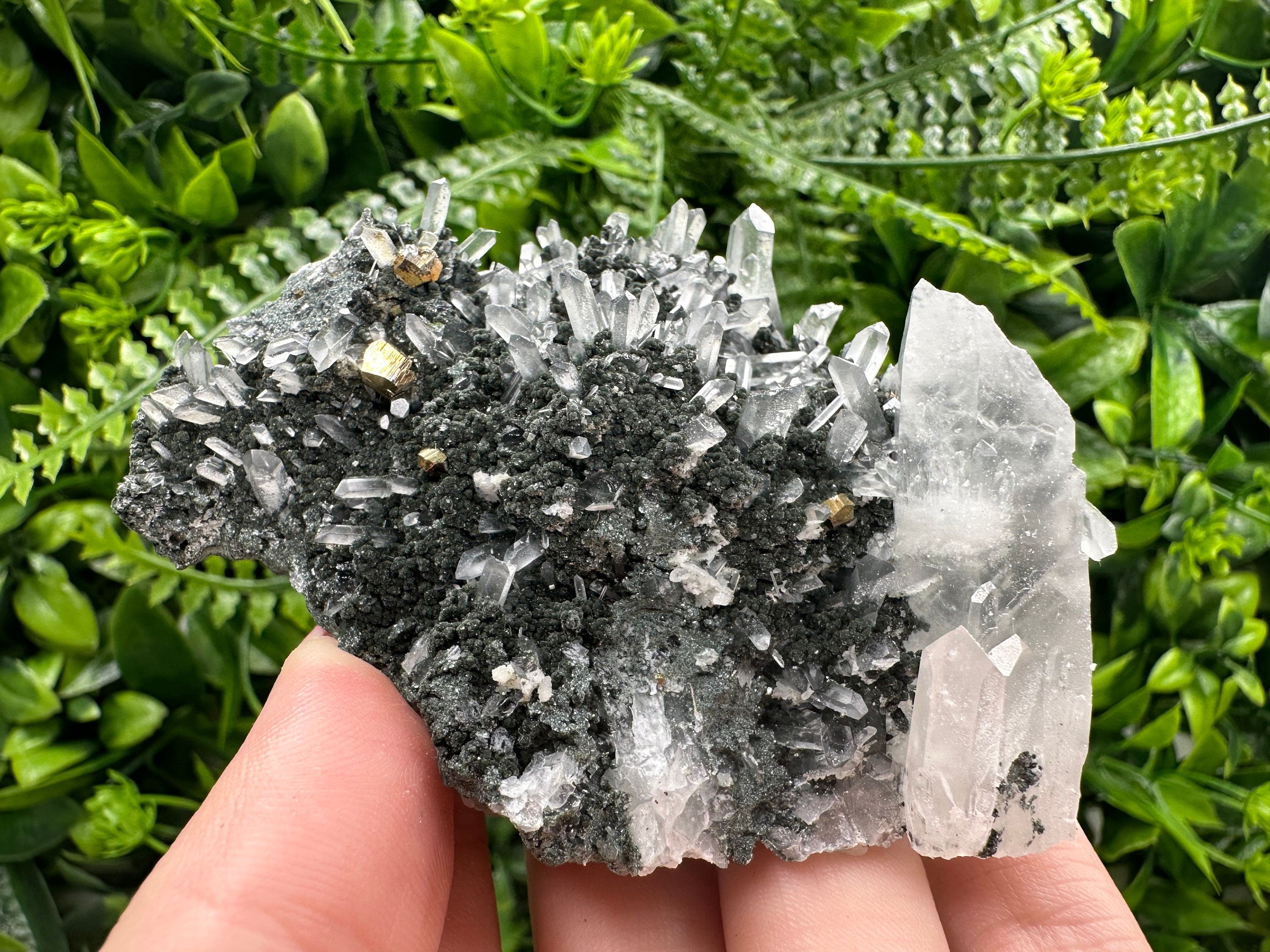 Quartz Calcite Chlorite Crystal: Borieva Mine, Bulgaria
