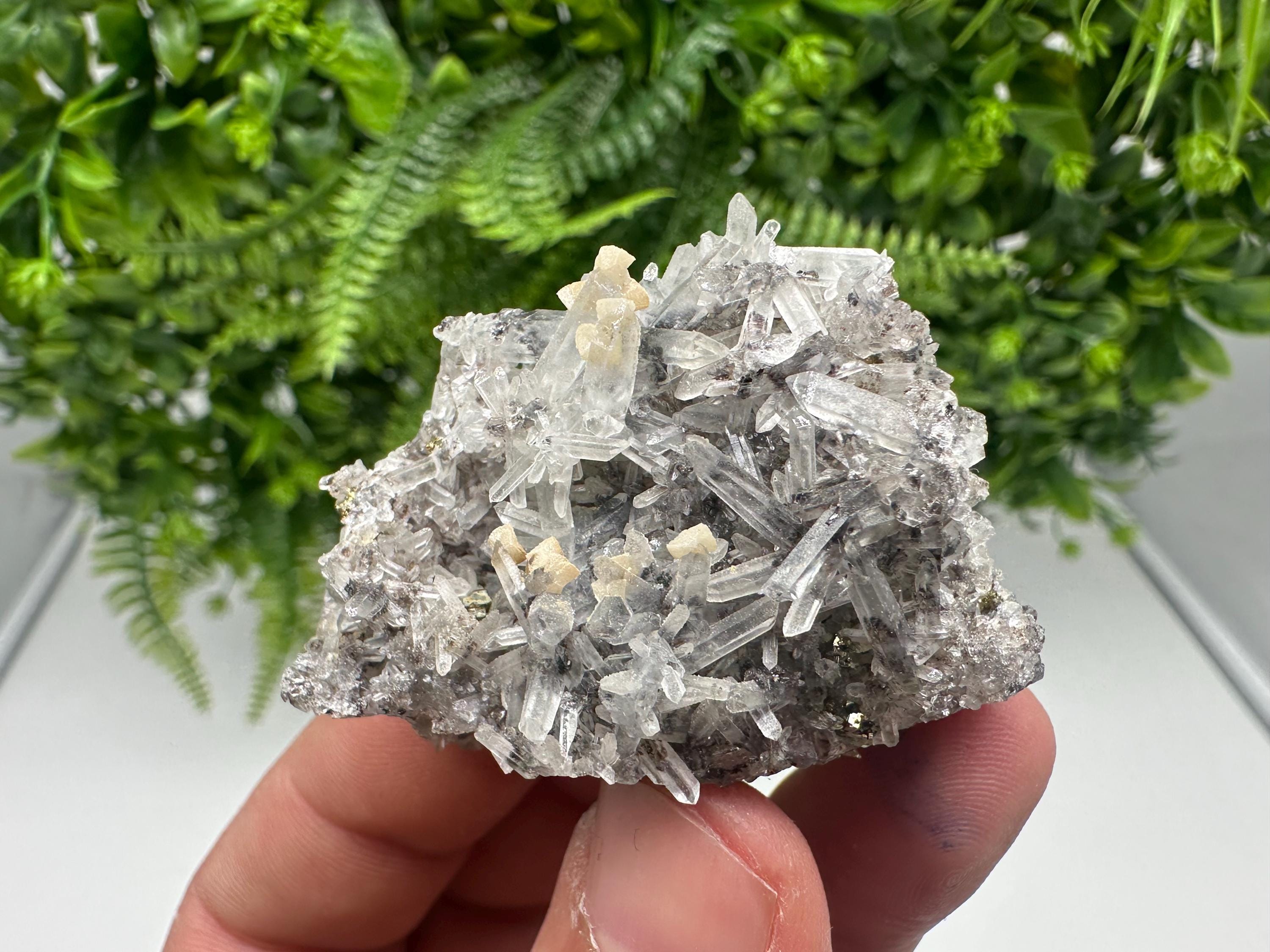 Quartz Calcite Chalcopyrite Specimen: Krushev Dol Mine, Bulgaria