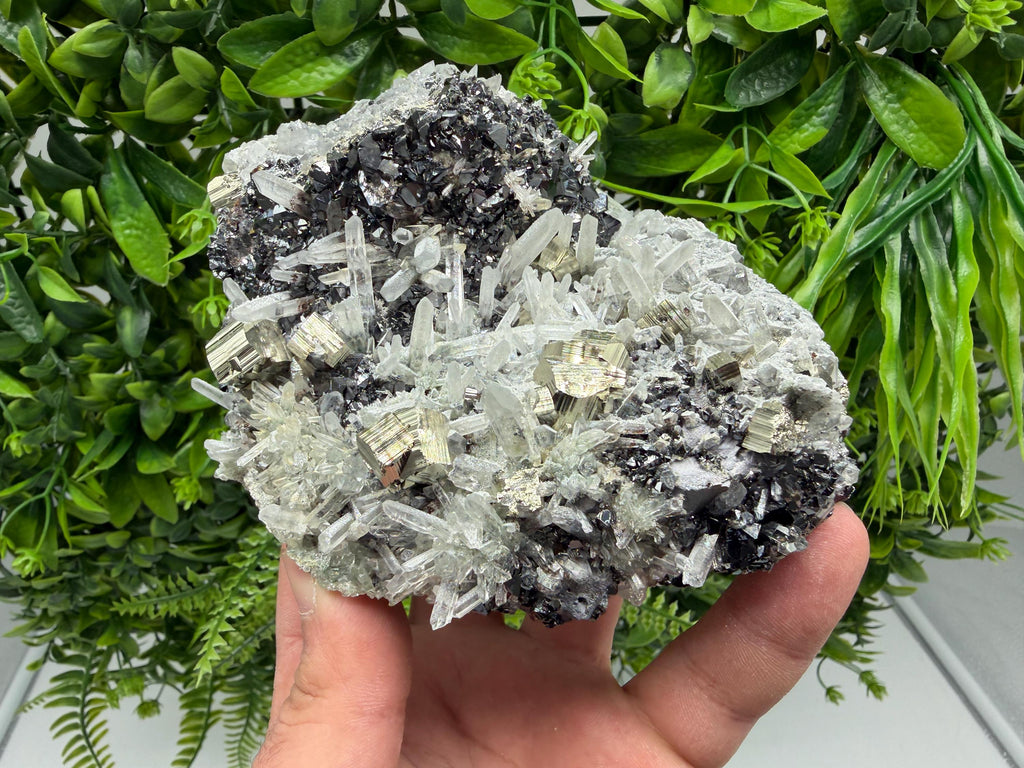 Pyrite Sphalerite Quartz  Mineral Specimen, Krushev dol Mine