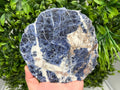 Polished Sodalite Slice – Natural Blue Crystal Slab, Home Decor Accent