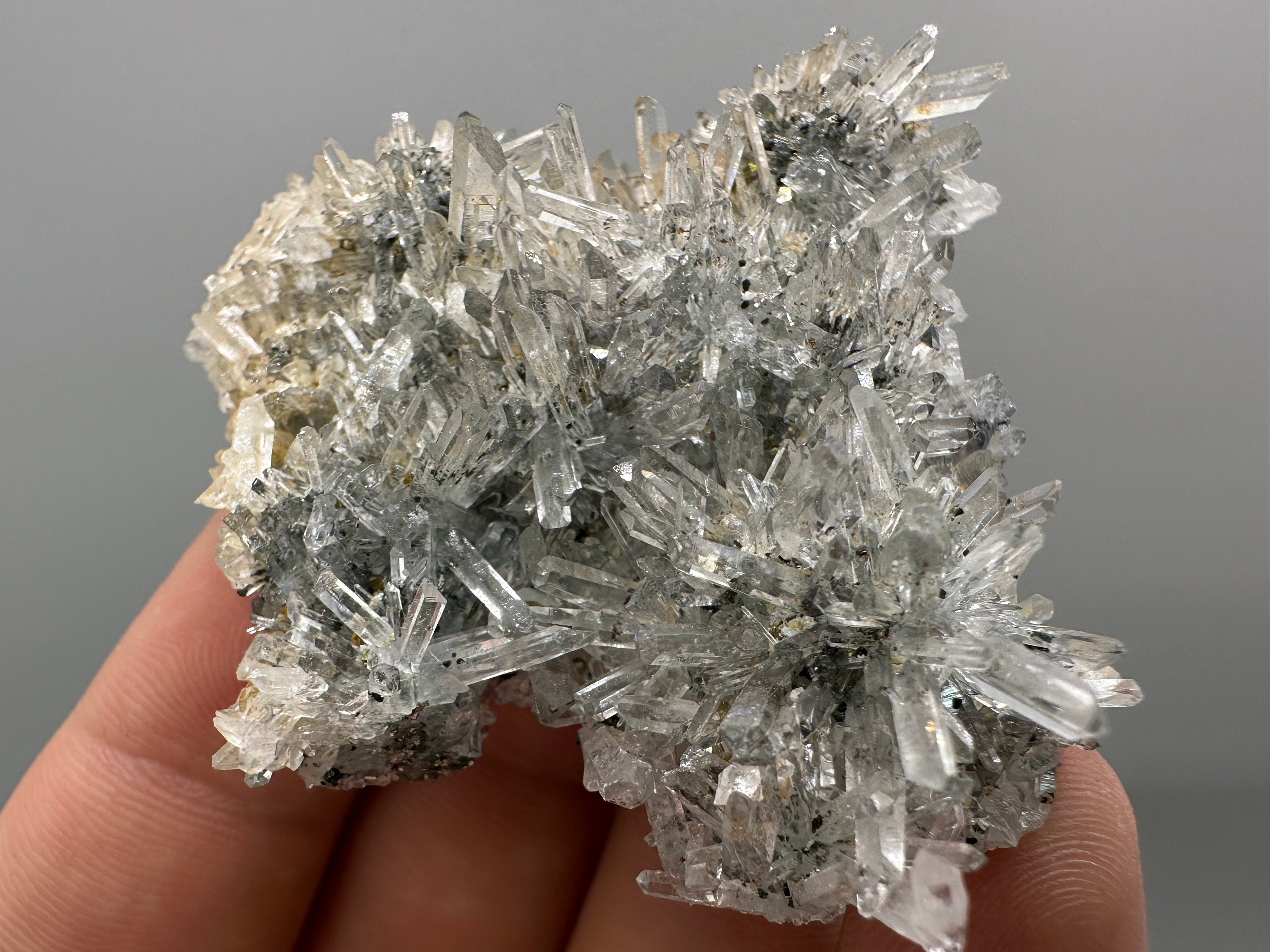 Pyrite Sphalerite on Quartz Micro Crystal Cluster - Borieva Bulgaria
