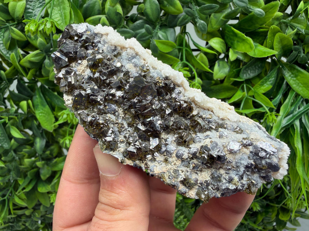 Sphalerite Cleiopfane on Quartz Mineral Specimen, Krushev Dol Mine, Bulgaria Home Decor Stone