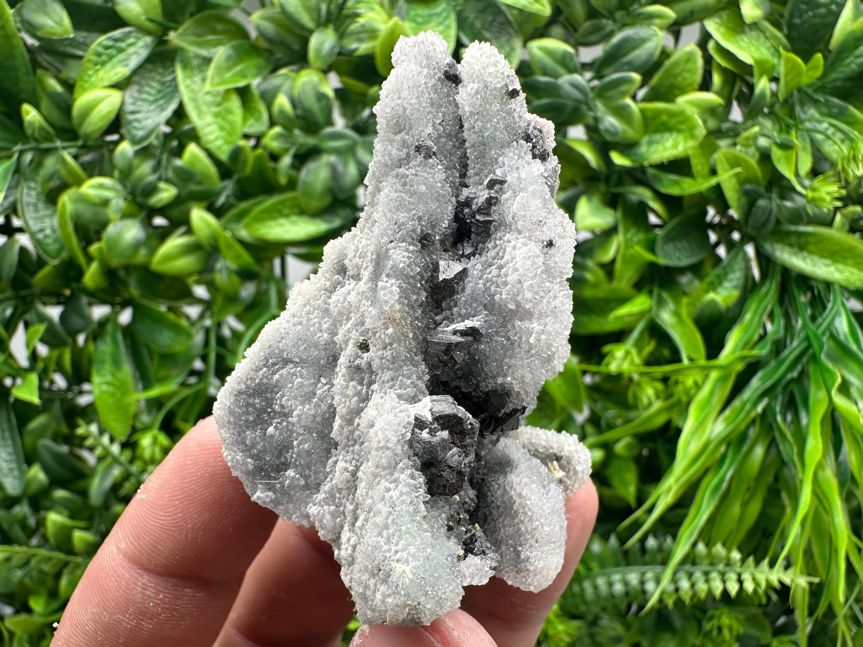 Sphalerite on Green Chalcedony, Krushev Dol Mineral Specimen