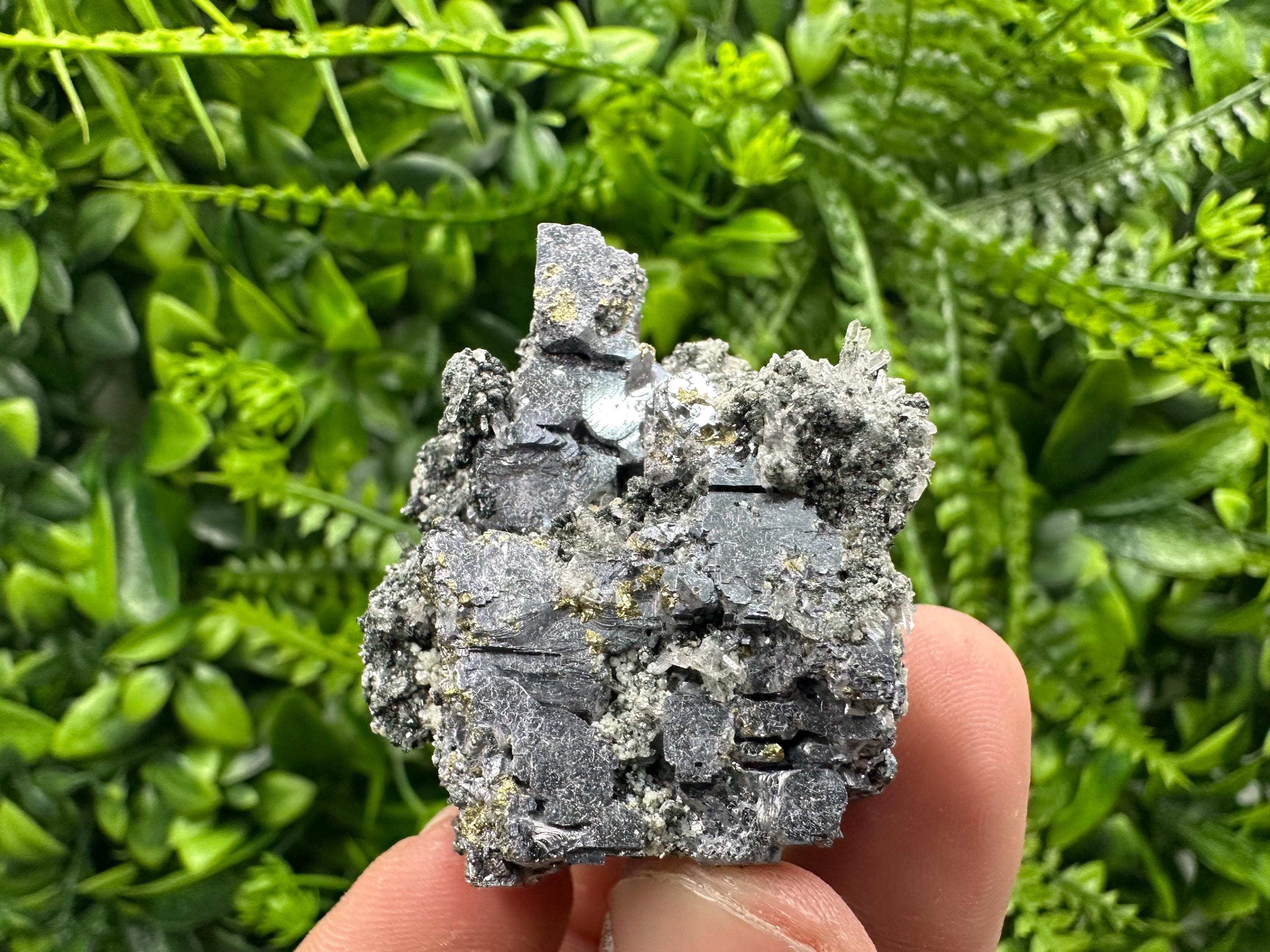 Pyrite on Galena with Quartz, Borieva Mine Mineral Specimen