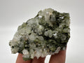 Rare Green Epidote with Quartz Crystals, Rainbow Sparkle, Turkey Mineral Specimen