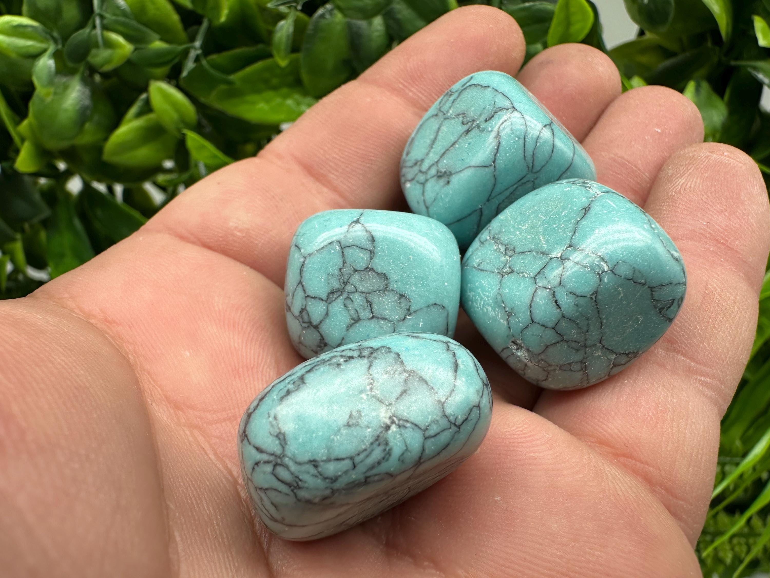 Synthetic Turquoise Tumbled Stone: Polished Reiki Healing Crystal