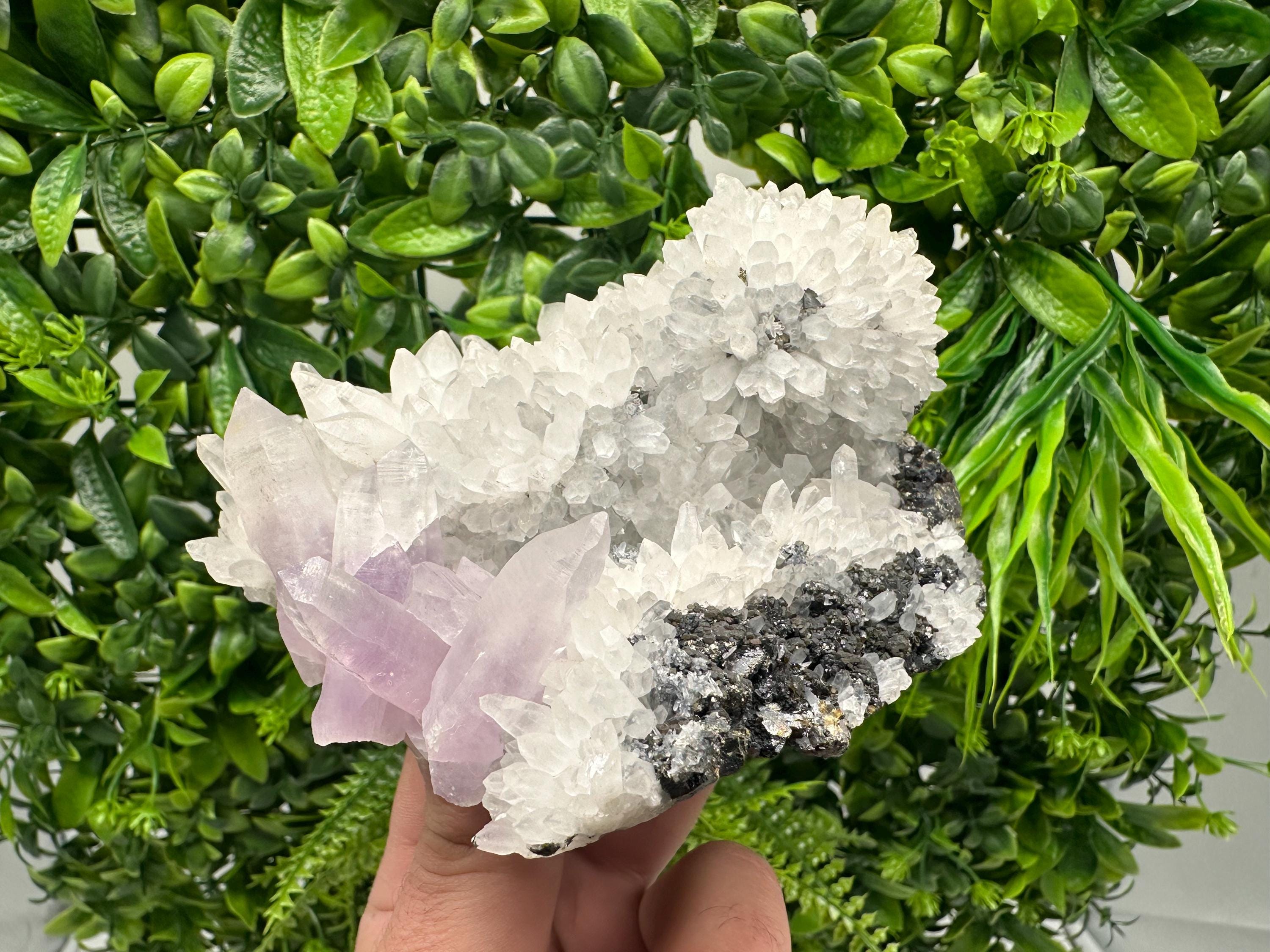 Quartz with Amethyst and Spahelrite, Djurcovo Mine, Bulgaria