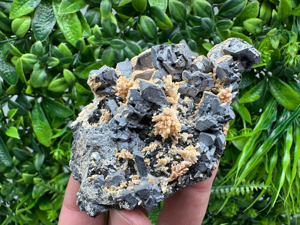 Skeletal Galena with Sphalerite and Calcite - Madan, Bulgaria