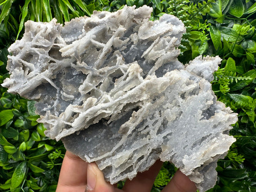 Blue Quartz Chalcedony with Chlorite, Bulgaria Crystal Decor Stone