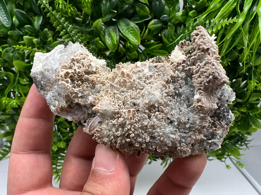 Calcite on Quartz Mineral Specimen: Madan Bulgaria Collectible Stone