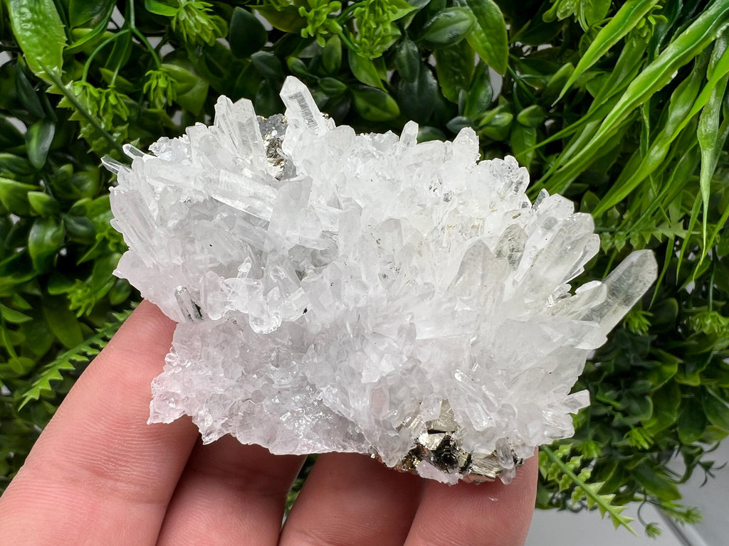 Transparent Chlorite Quartz Crystal Cluster - Madan, Bulgaria