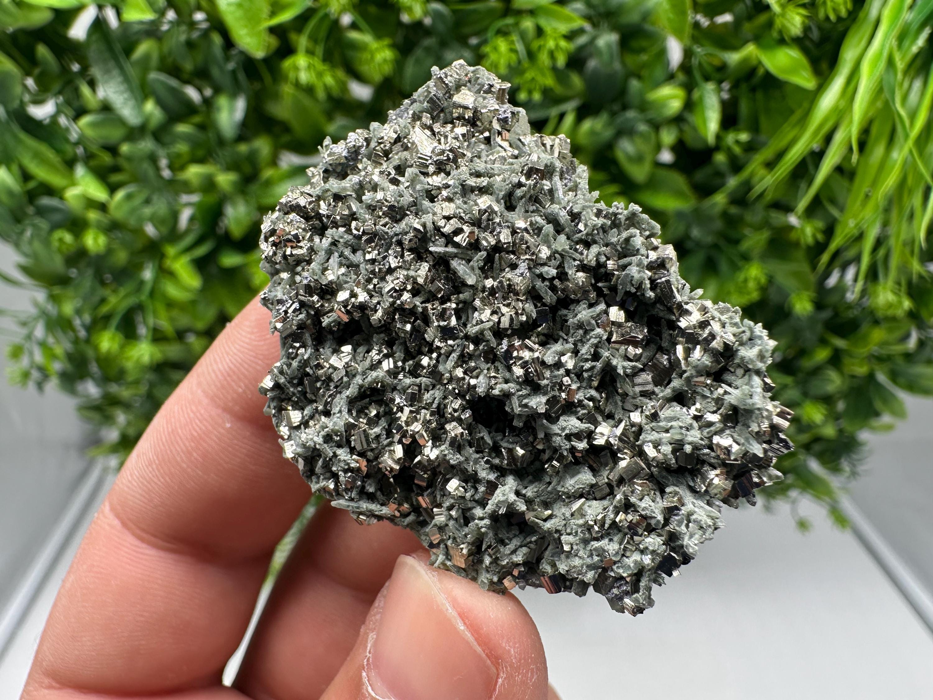 Red Pyrite on Green Quartz, Sphalerite Specimen, Borieva Mine