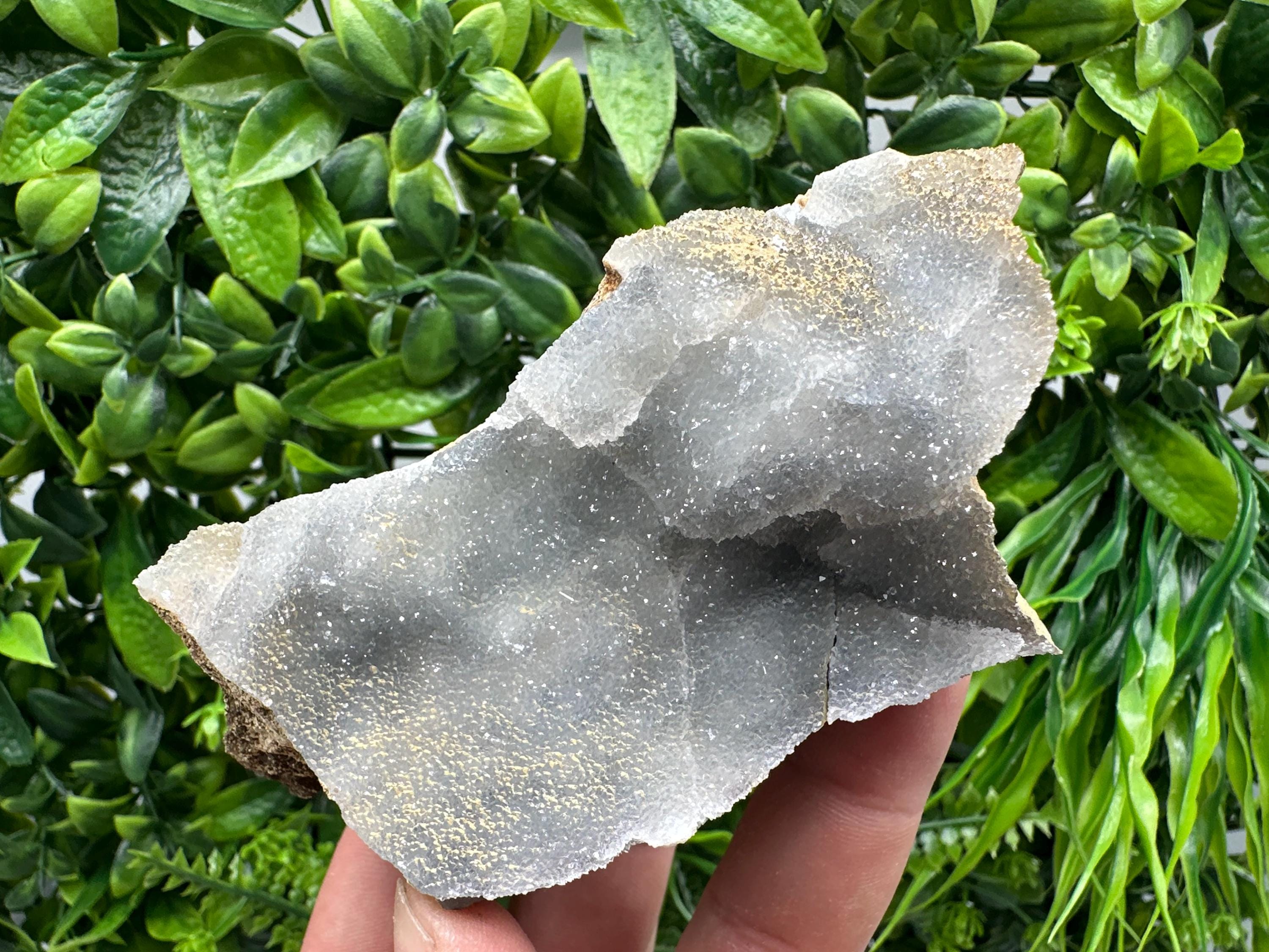 Blue Chalcedony Quartz with Chlorite Inclusions, Bulgarian Mineral Specimen