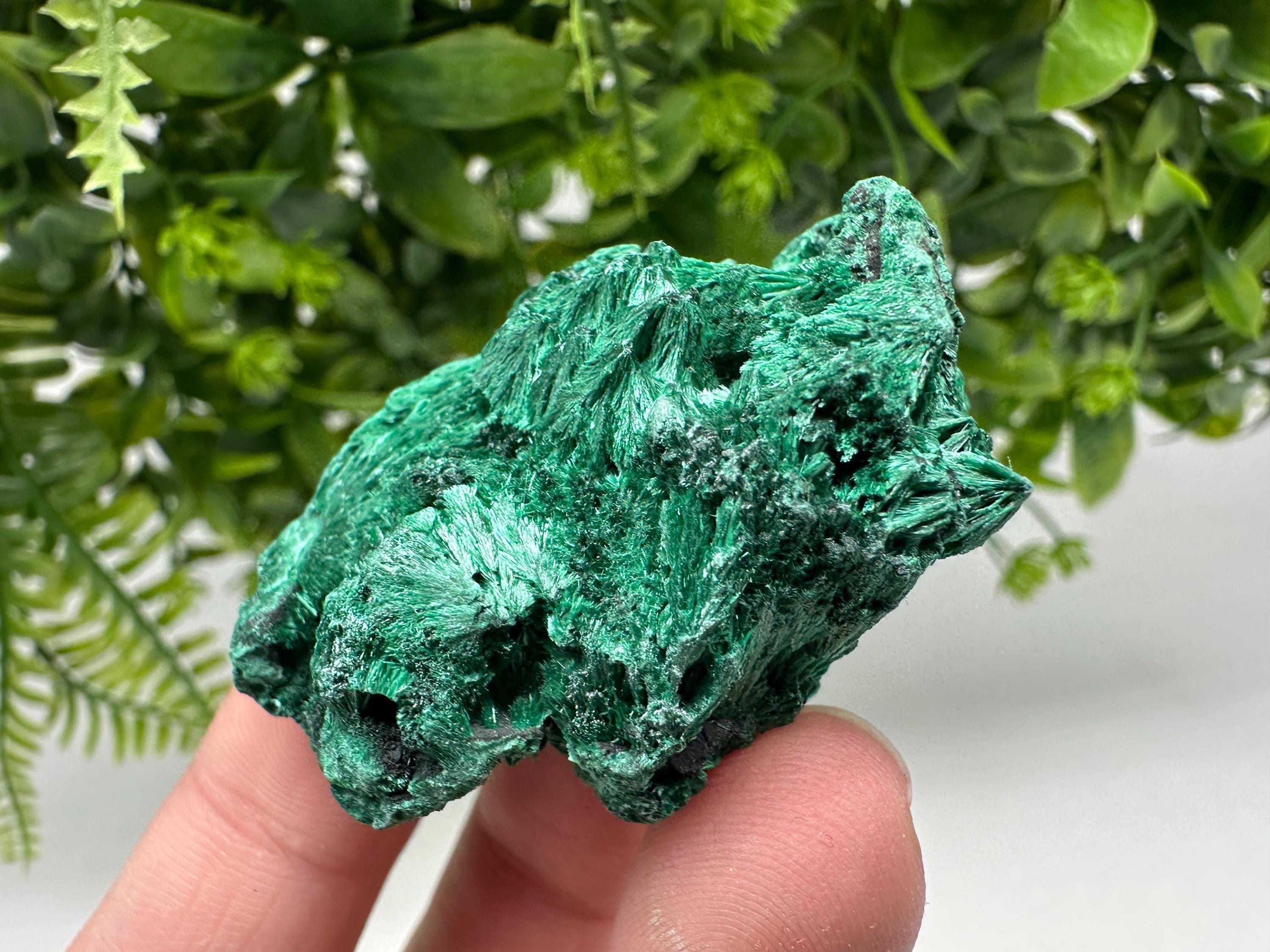 Polished Malachite Crystal Specimen from Congo, Green Mineral Chakra Stone