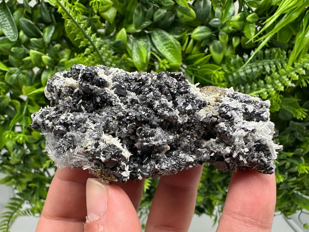 Rainbow Pyrite on Sphalerite and Quartz, Borieva Mine, Bulgaria