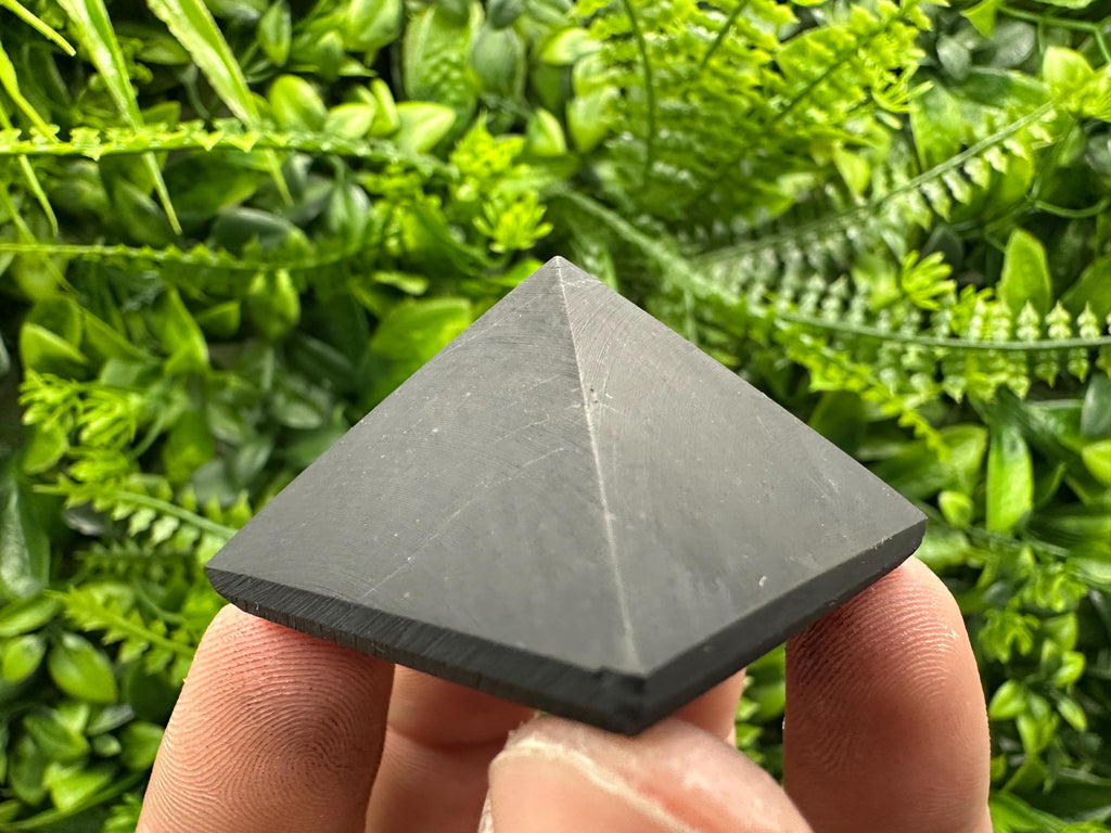 Shungite Pyramid 4cm: EMF & 5G Protection, Healing Crystal