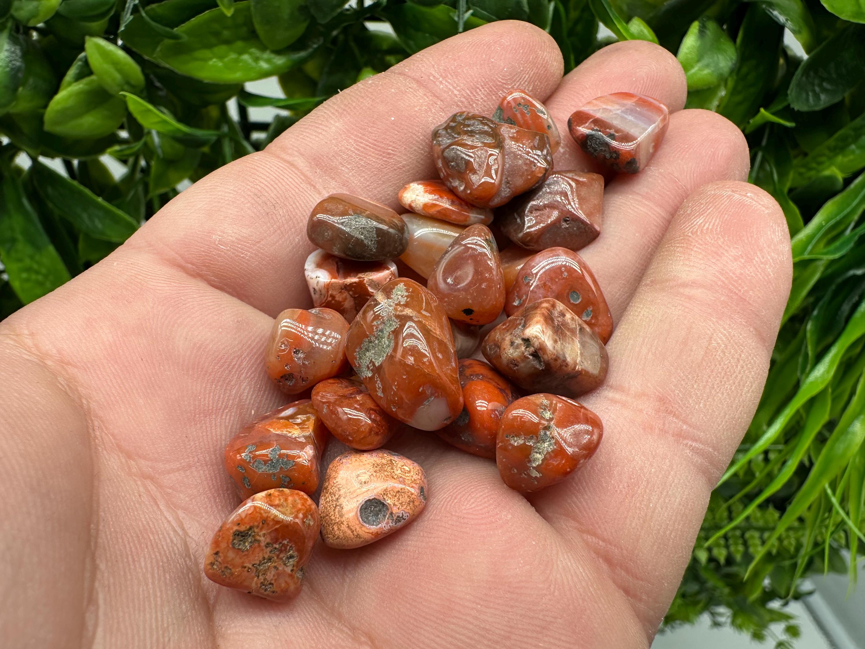 Red Agate Chips: Mini Gemstone Pebbles, Chakra Healing Stones