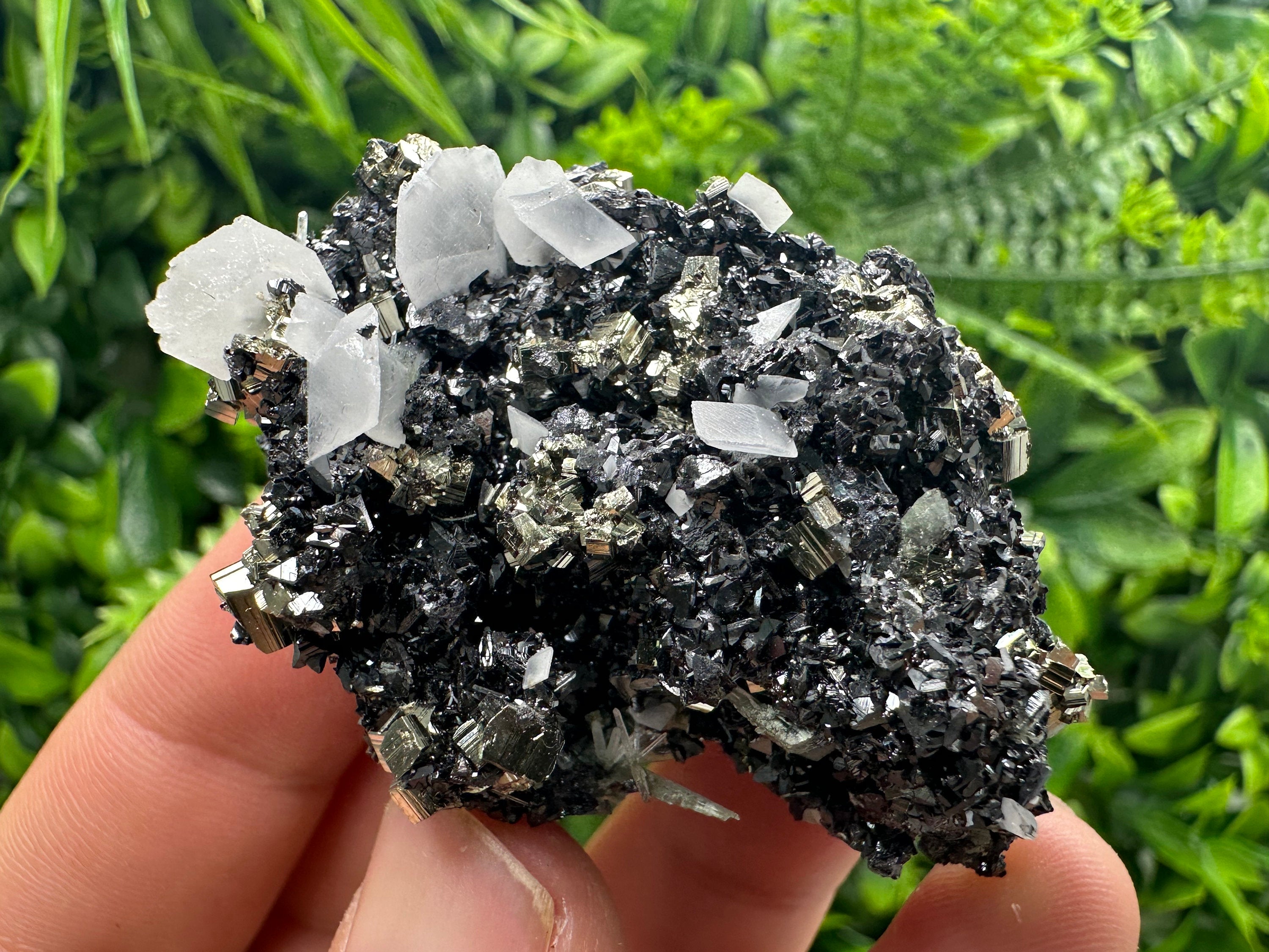 Pyrite Sphalerite Quartz Calcite Specimen: Borieva Mine, Bulgaria