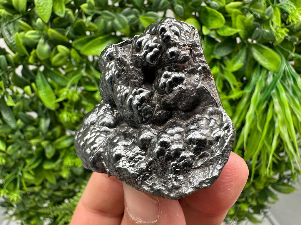 Botryoidal Black Hematite Specimen: Moroccan Crystal for Reiki Chakra