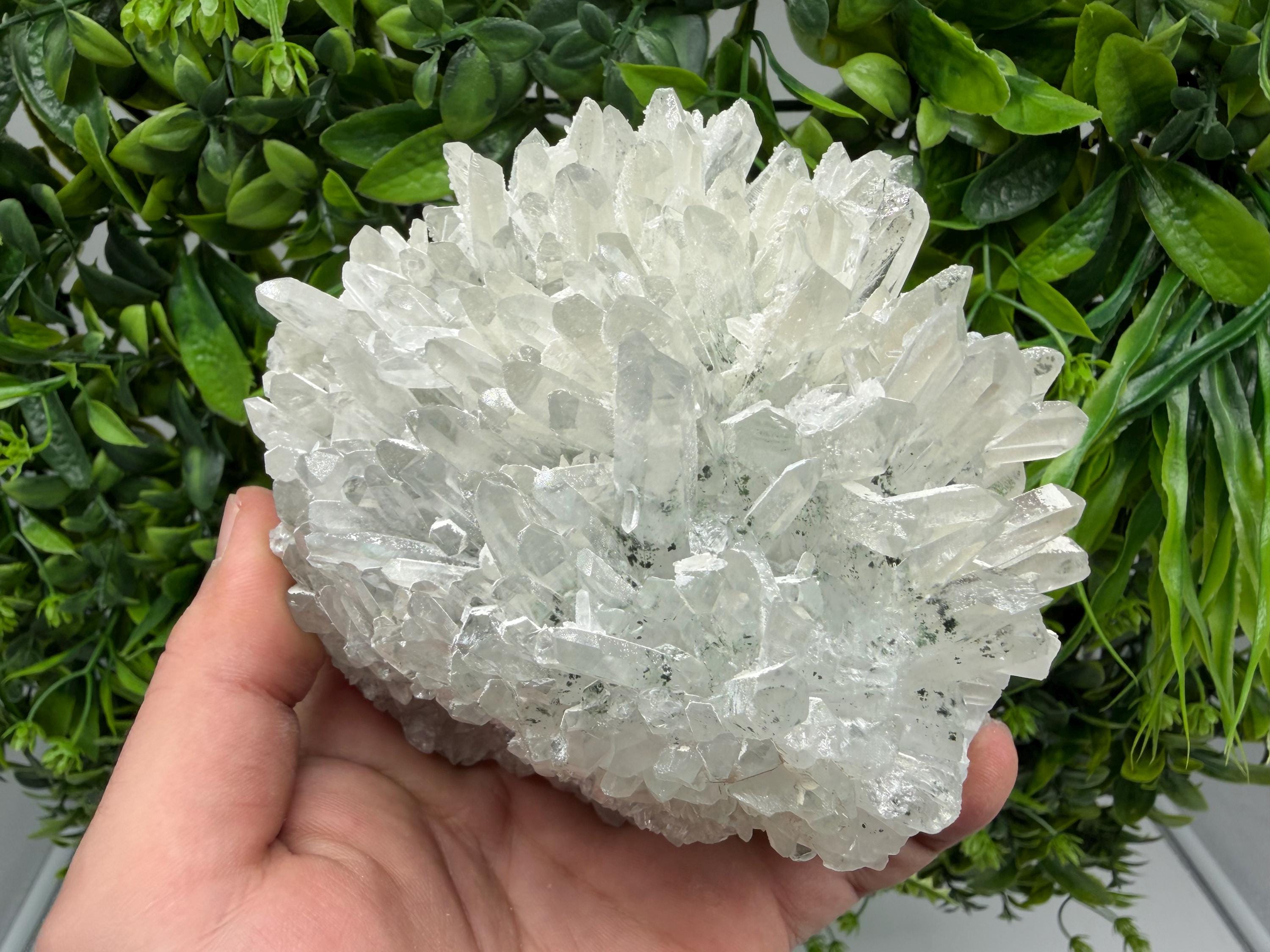 Transparent Quartz on Chlorite Matrix Mineral Specimen, Borieva Mine Bulgaria