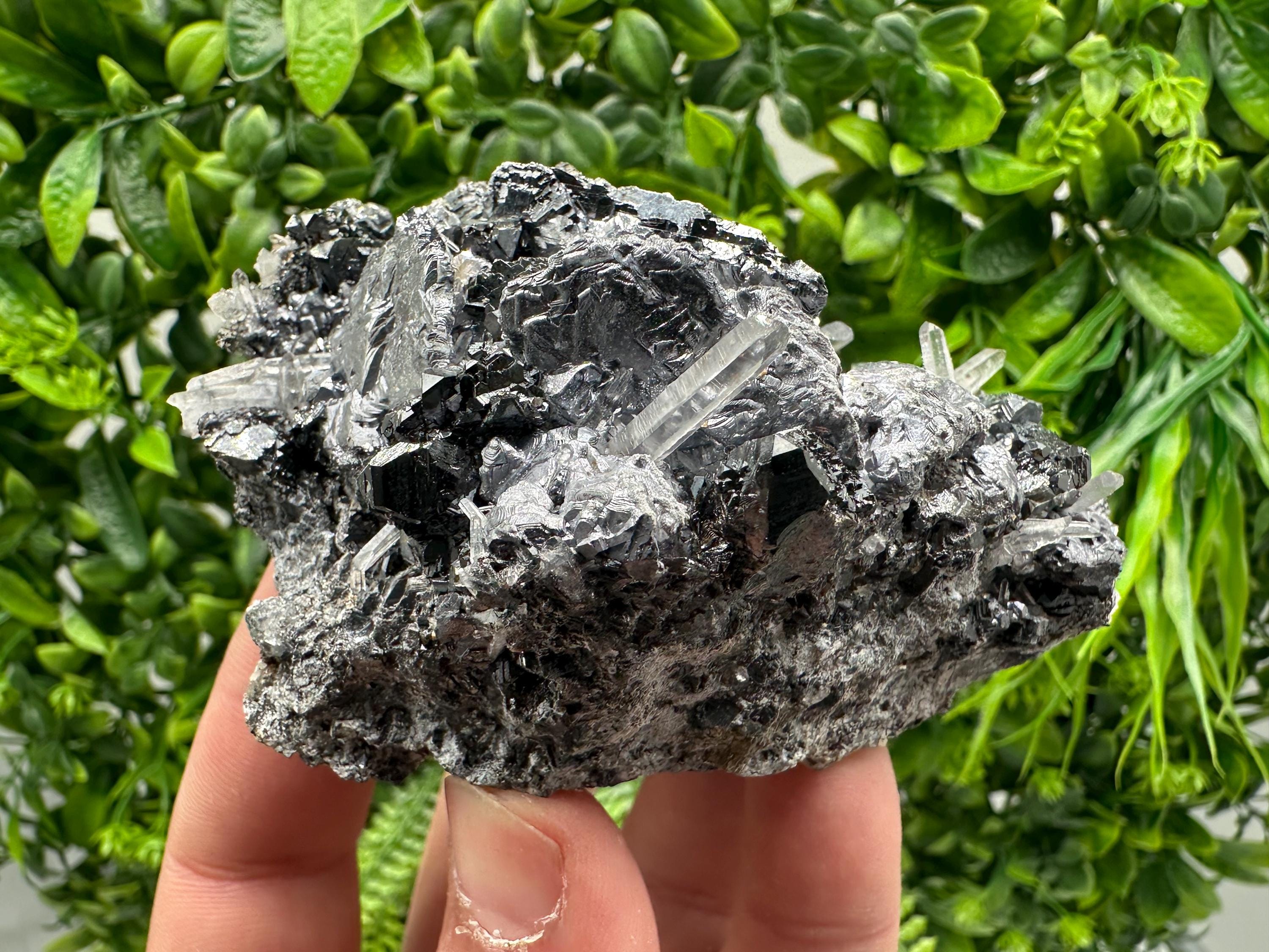 Amazing Galena spinel law on Quartz whit Siderite,from Krushev dol mine,Bulgaria,natural,collection mineral specimen,home decor crystal,souv