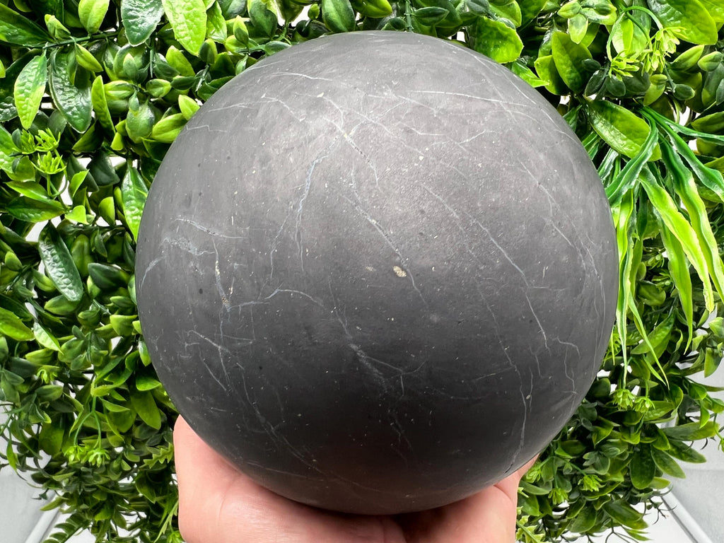 Large Shungite Sphere (15cm): EMF & 5G Protection, Metaphysical Healing