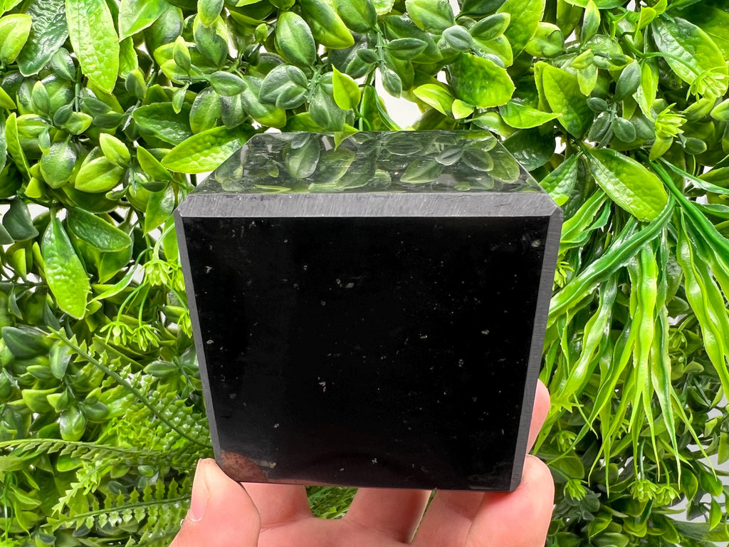 7cm Shungite Cube: Polished EMF Protection Crystal