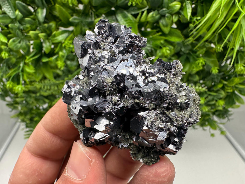 Sphalerite Galena Crystal Cluster with Quartz, Epidote & Chlorite