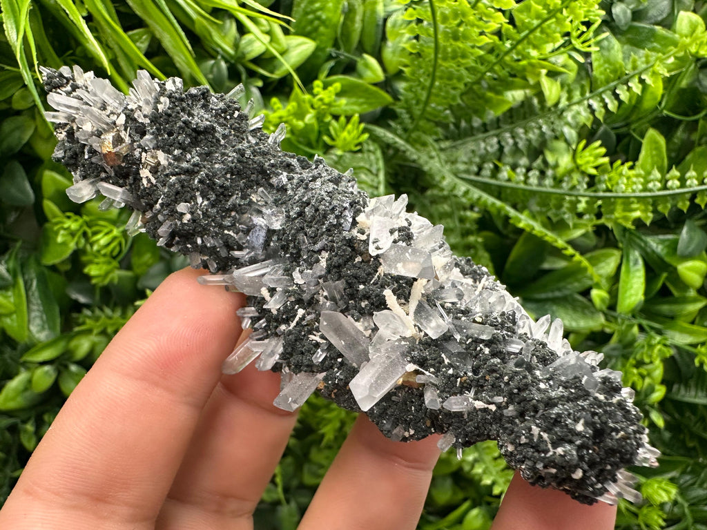 Calcite Pyrite Quartz Cluster: Chlorite Minerals, Borieva Bulgaria
