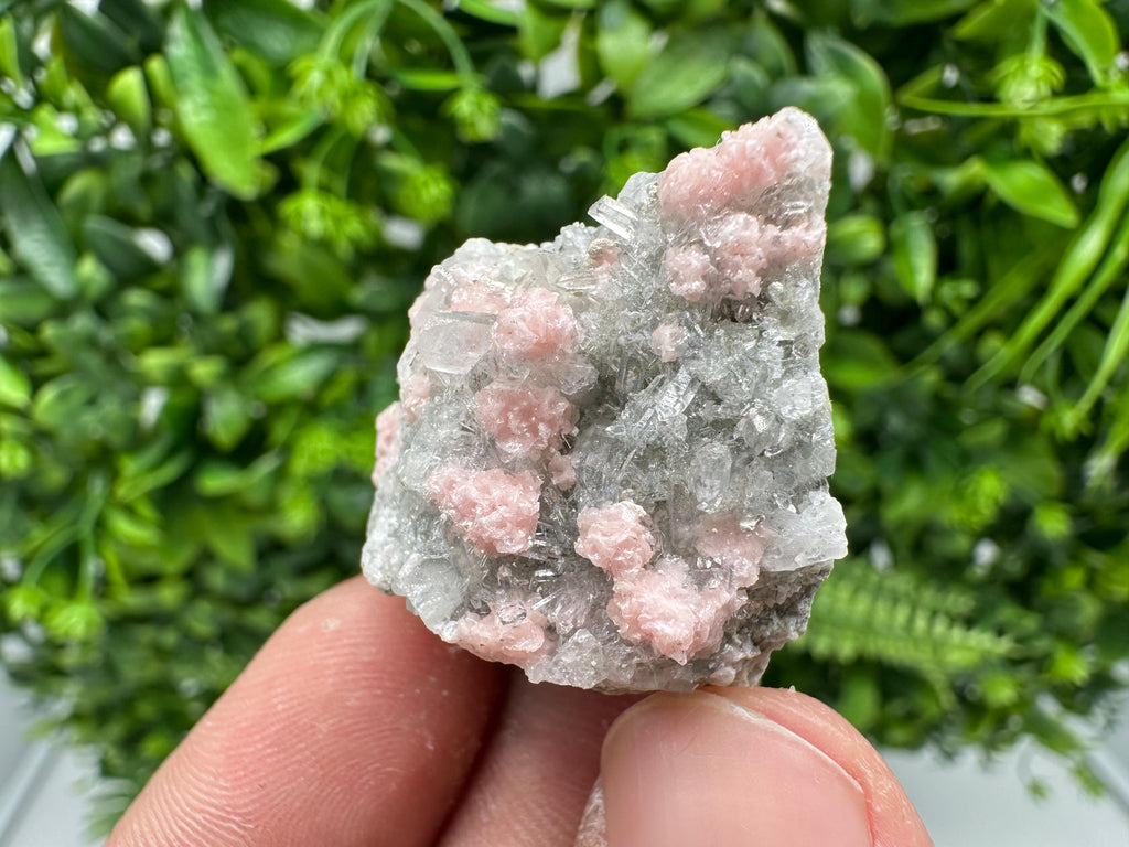 Rhodochrosite on Quartz Specimen, Starnica Mine, Bulgaria